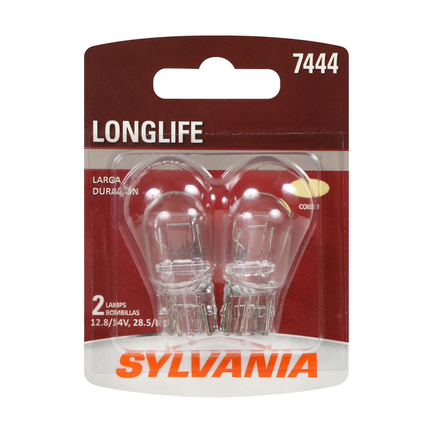 SYLVANIA 7444 Long Life Mini Bulb, 2 Pack