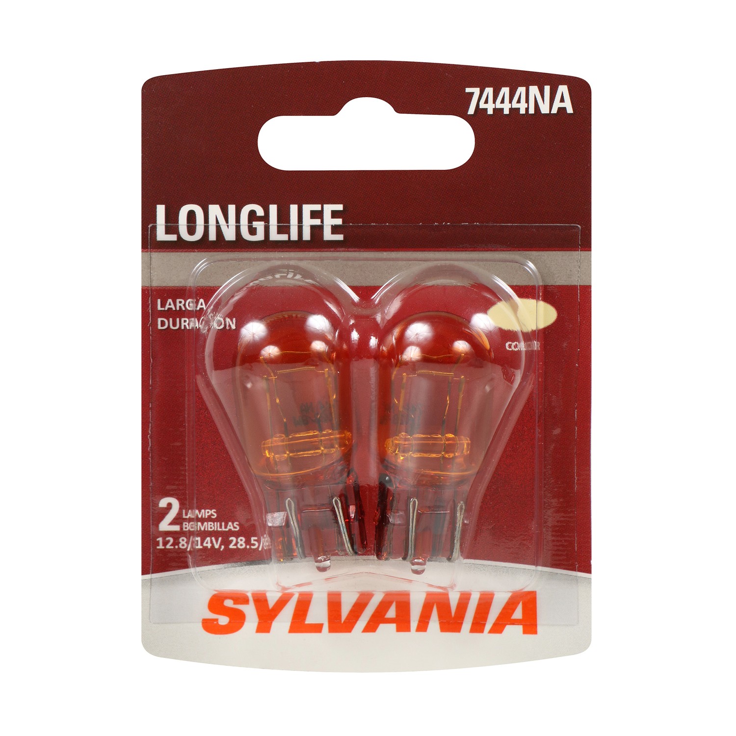 SYLVANIA 7444NA Long Life Mini Bulb, 2 Pack