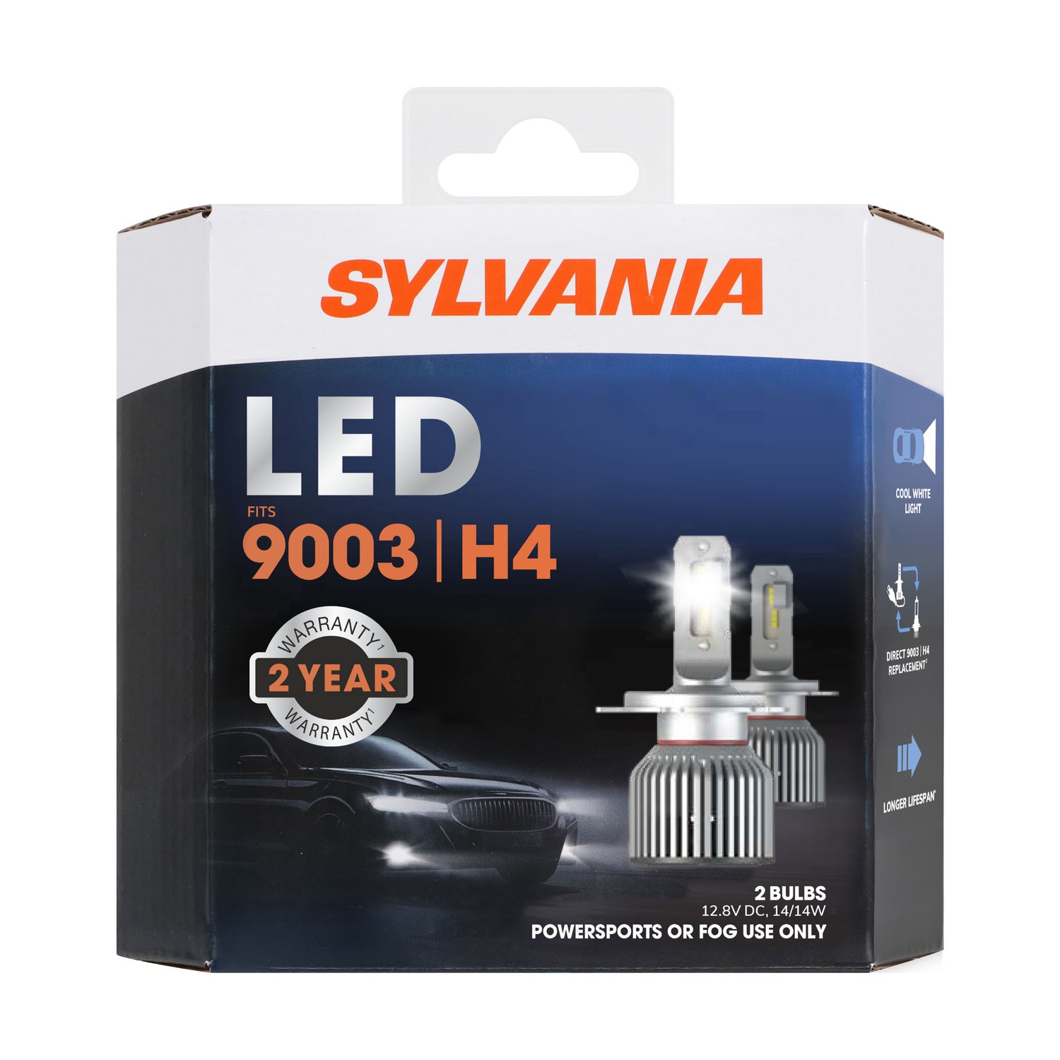 SYLVANIA 9003 LED Powersports & Fog Bulb, 2 Pack