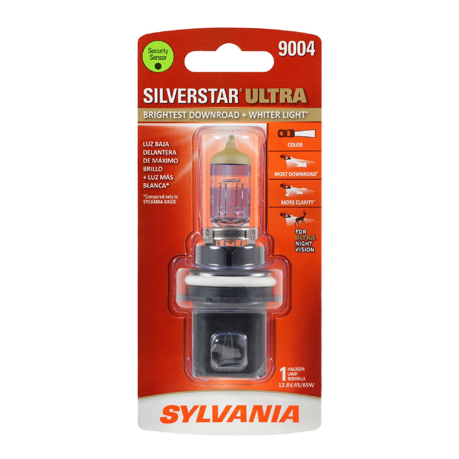 SYLVANIA 9004 SilverStar ULTRA Halogen Headlight Bulb, 1 Pack