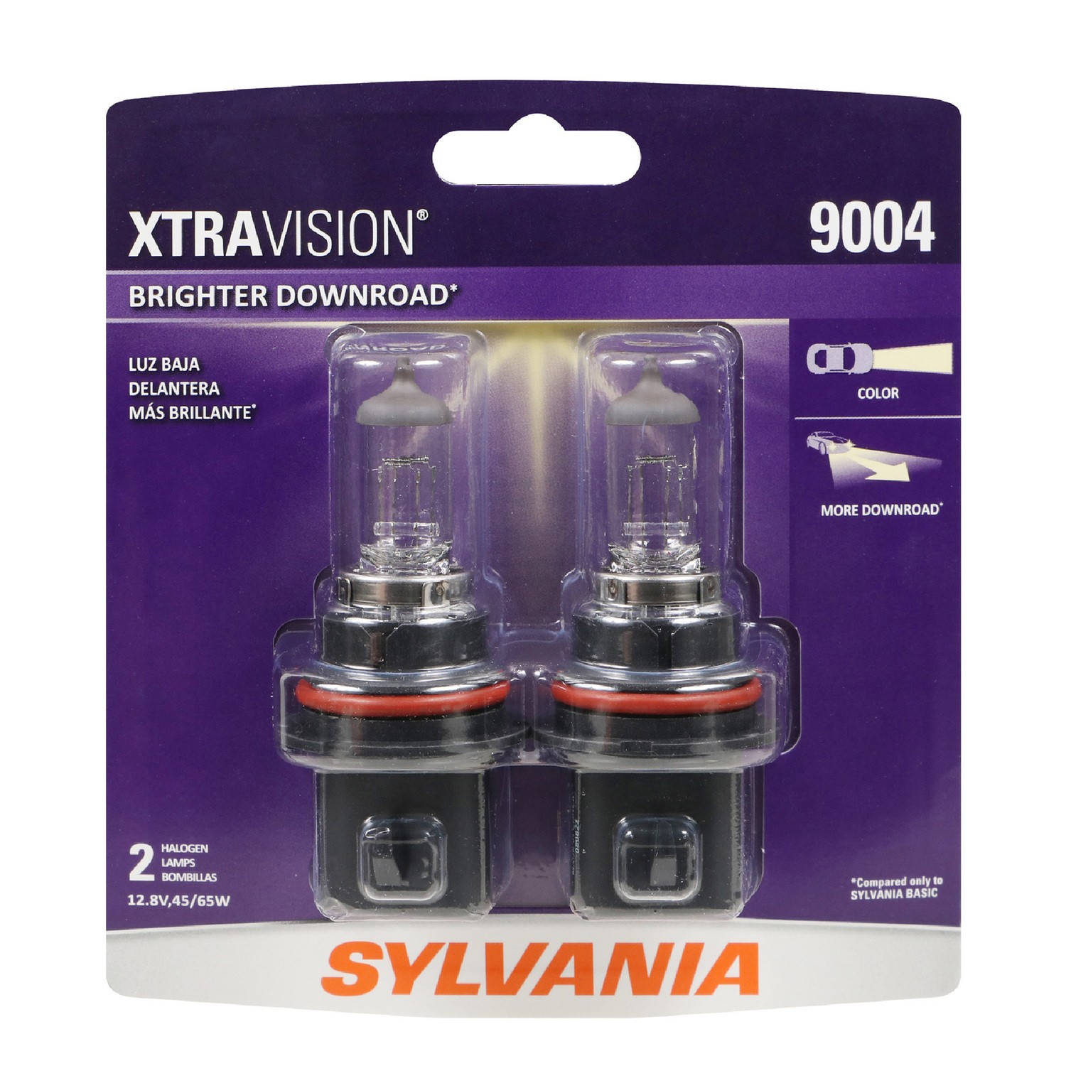 SYLVANIA 9004 XtraVision Halogen Headlight Bulb, 2 Pack