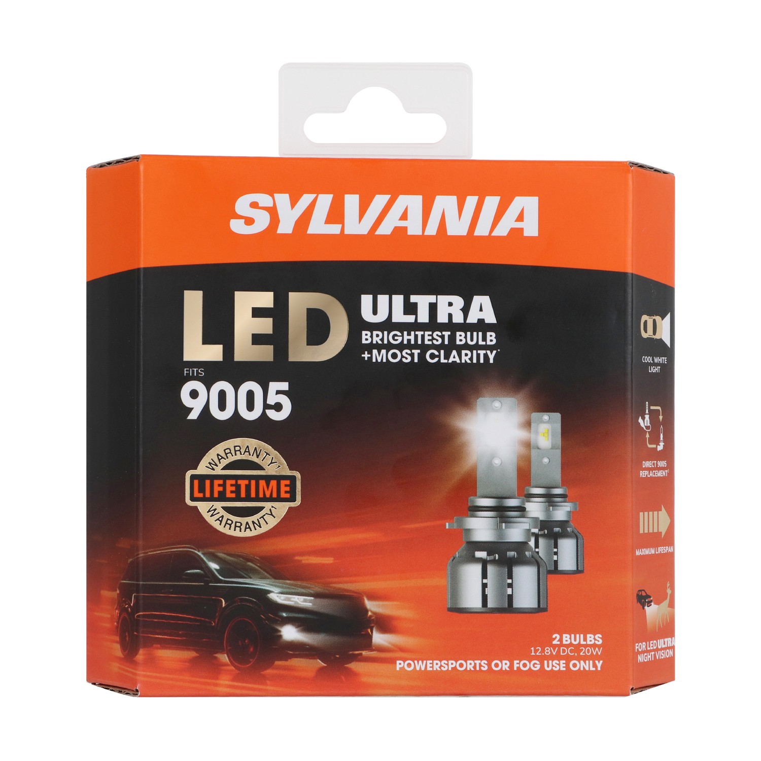 SYLVANIA 9005 LED Ultra Powersports & Fog Bulb, 2 Pack