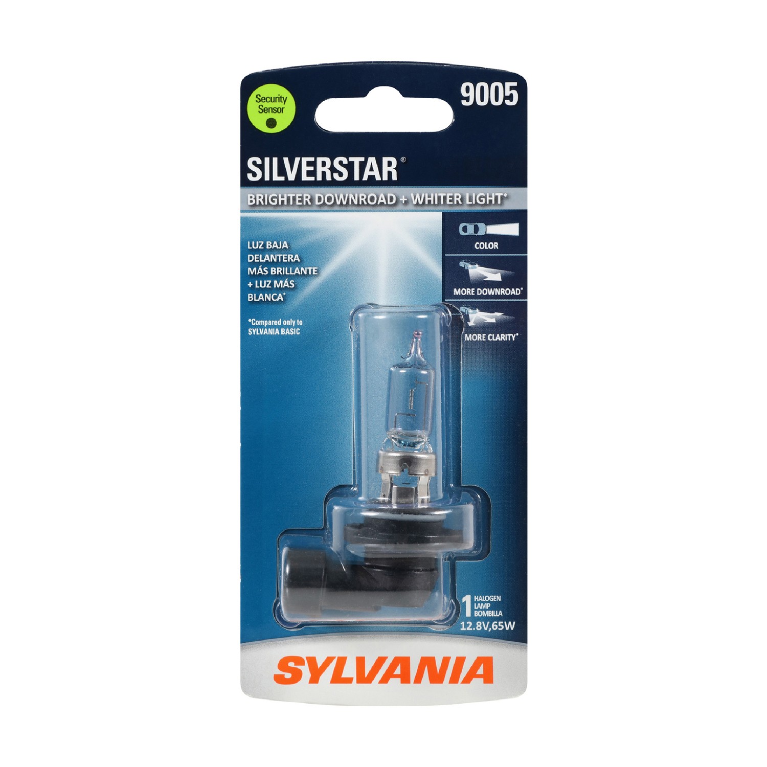 SYLVANIA 9005 SilverStar Halogen Headlight Bulb, 1 Pack