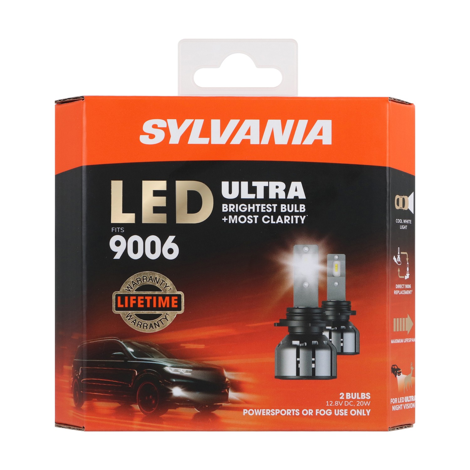 SYLVANIA 9006 LED Ultra Powersports & Fog Bulb, 2 Pack
