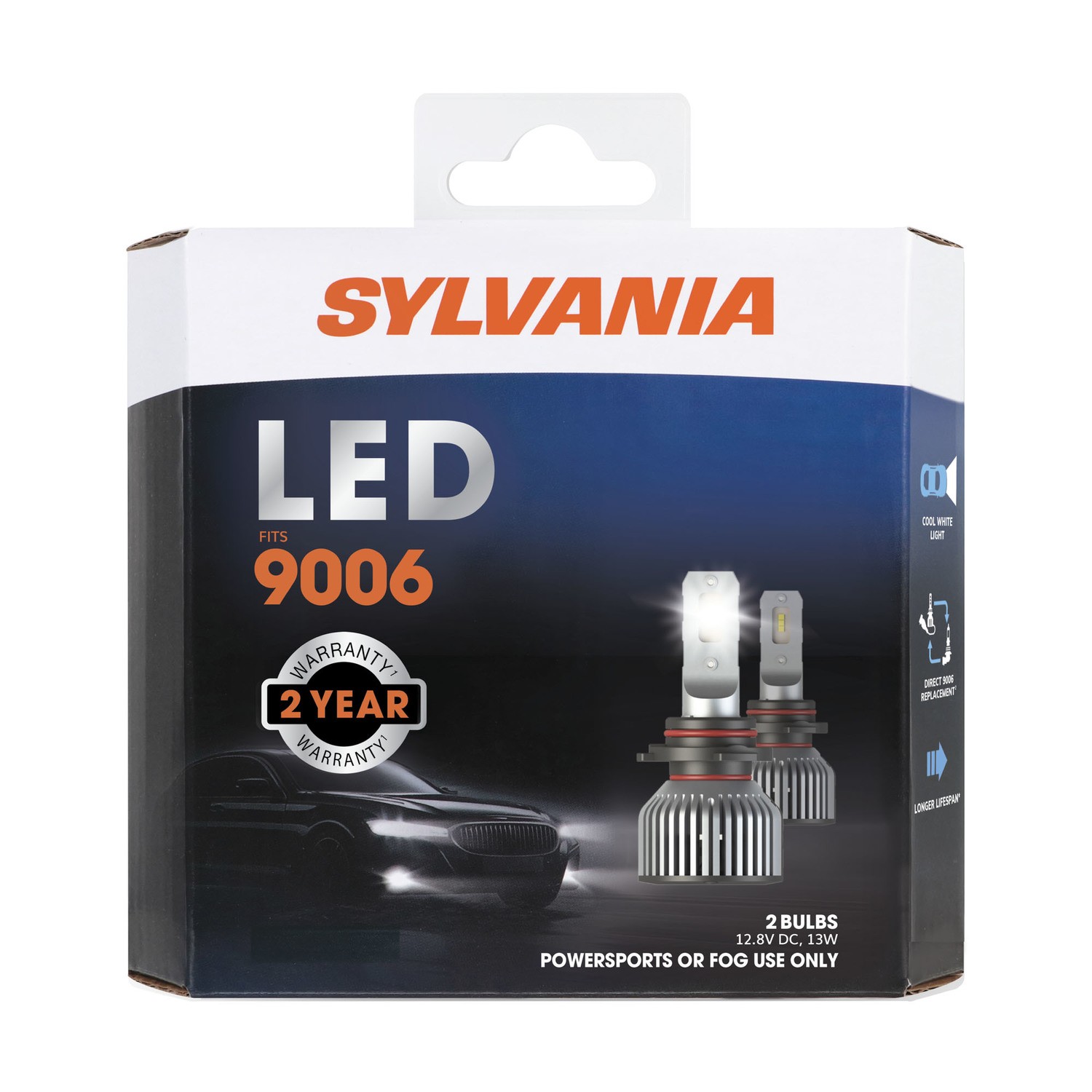 SYLVANIA 9006 LED Powersports & Fog Bulb, 2 Pack