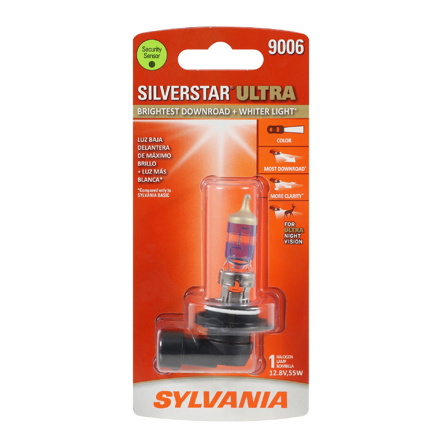 SYLVANIA 9006 SilverStar ULTRA Halogen Headlight Bulb, 1 Pack