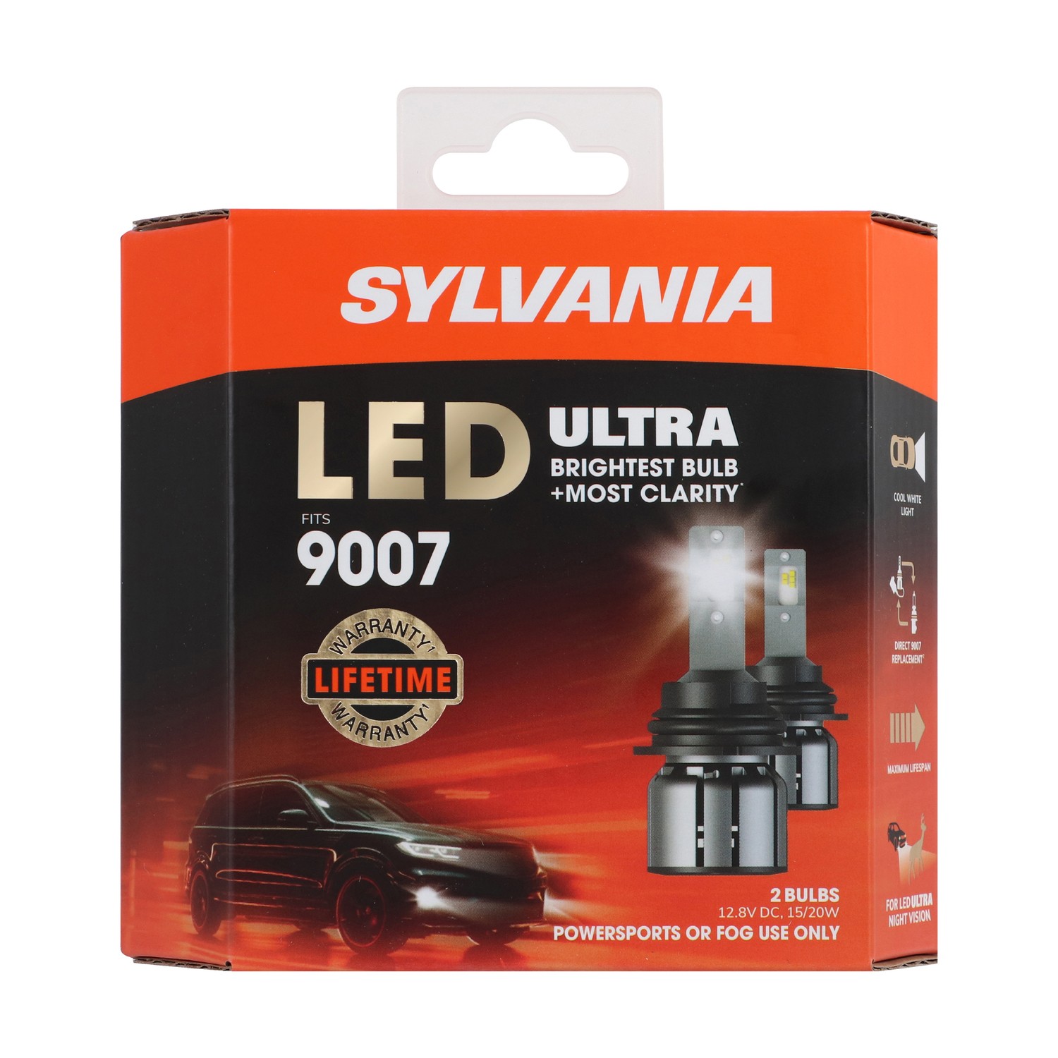 SYLVANIA 9007 LED Ultra Powersports & Fog Bulb, 2 Pack
