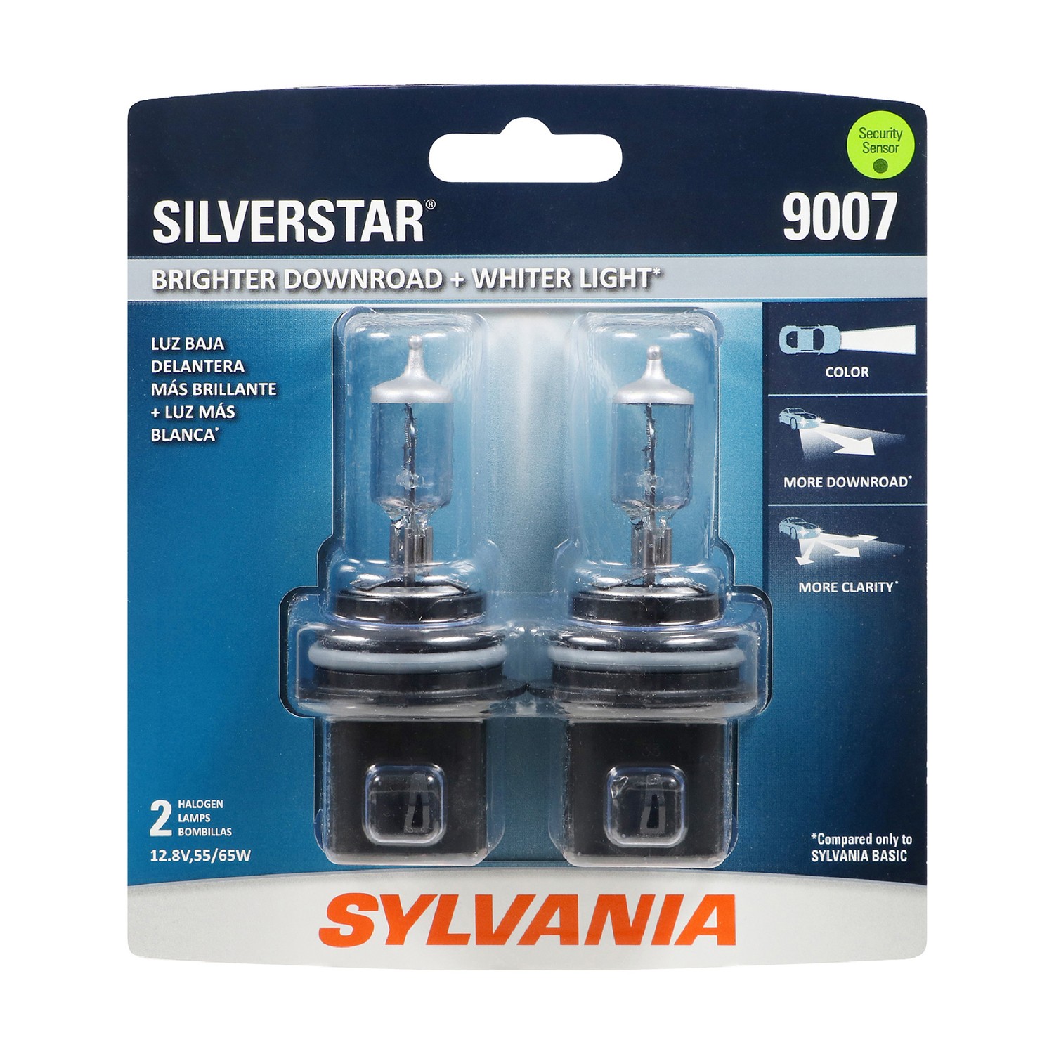 SYLVANIA 9007 SilverStar Halogen Headlight Bulb, 2 Pack