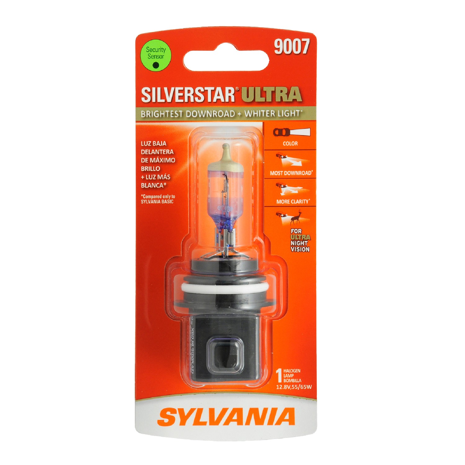 SYLVANIA 9007 SilverStar ULTRA Halogen Headlight Bulb, 1 Pack