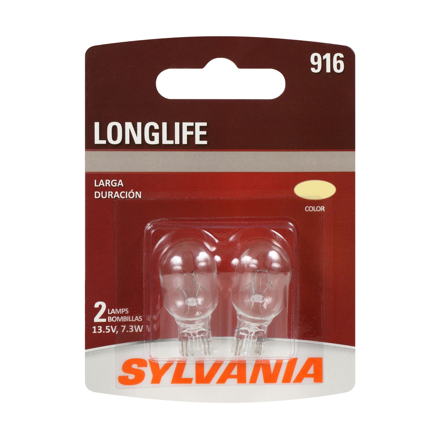 SYLVANIA 916 Long Life Mini Bulb, 2 Pack