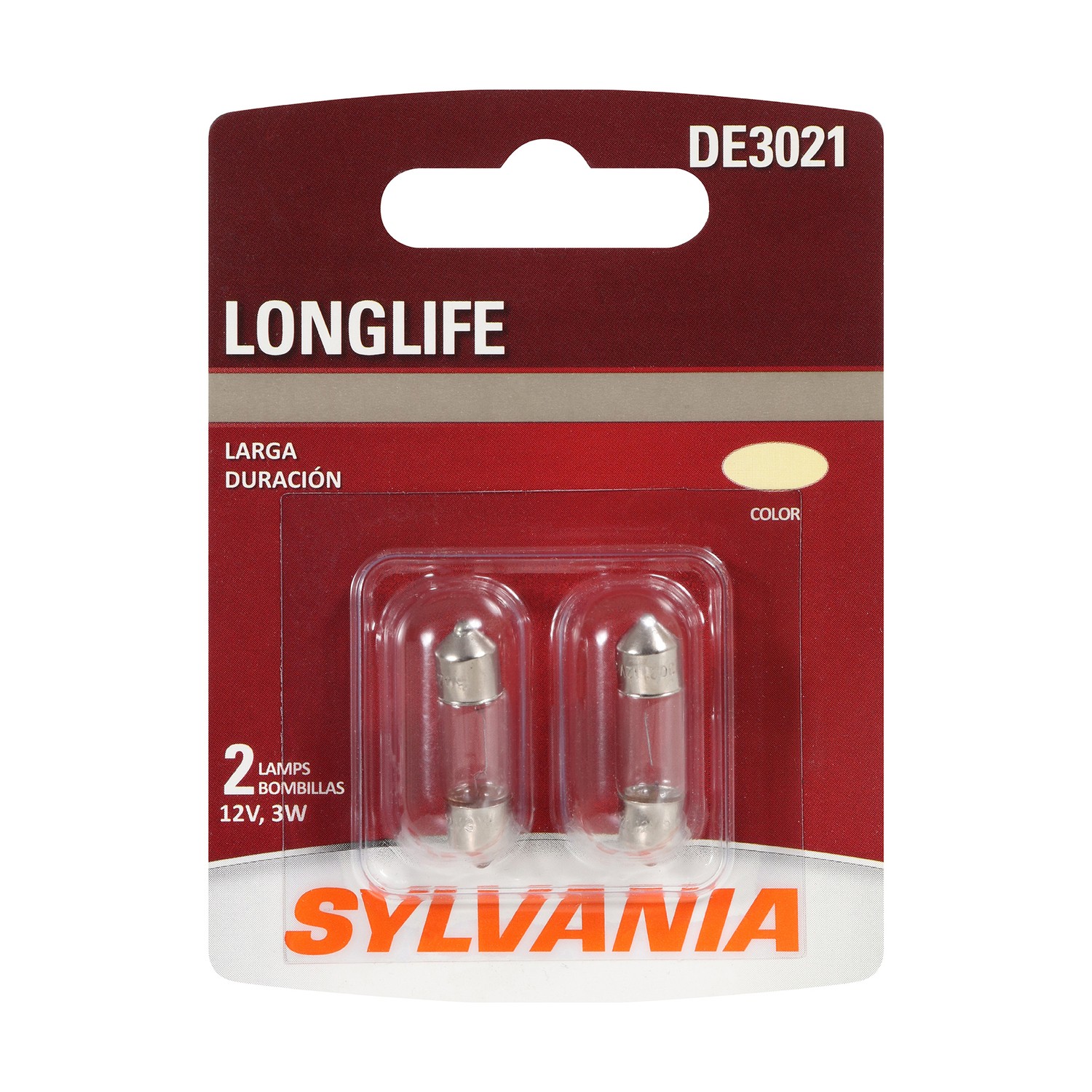 SYLVANIA DE3021 Long Life Mini Bulb, 2 Pack