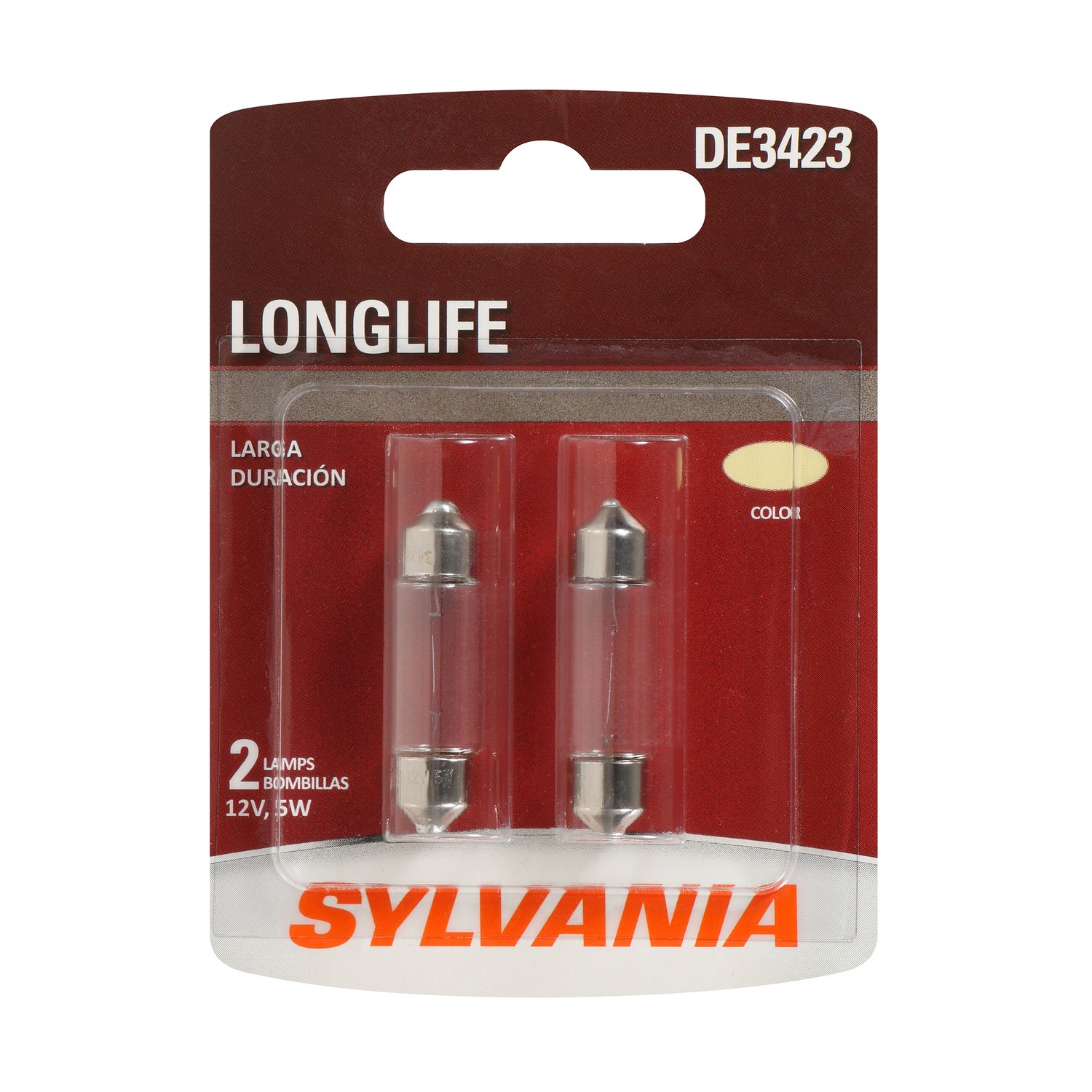 SYLVANIA DE3423 Long Life Mini Bulb, 2 Pack