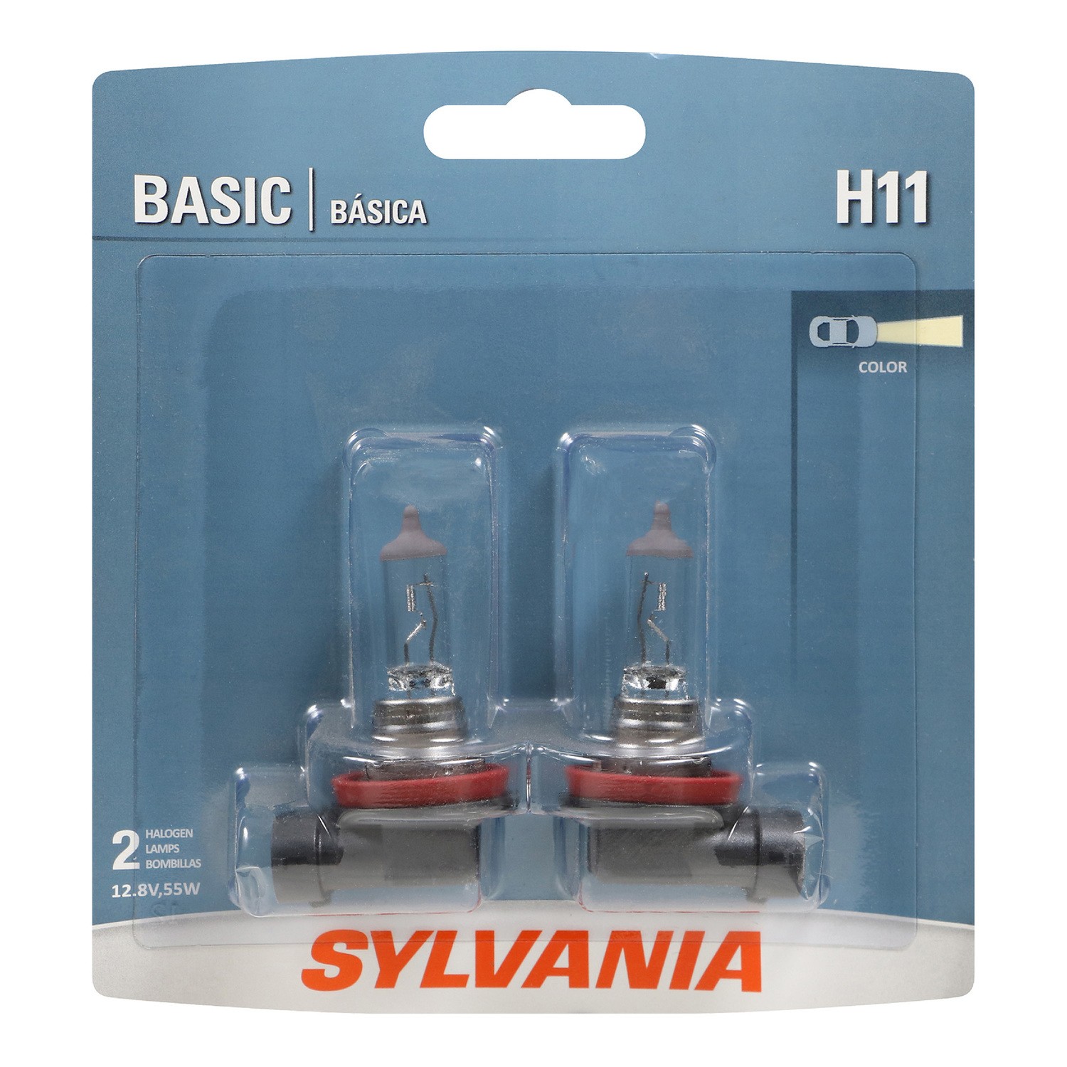 SYLVANIA H11 Basic Halogen Headlight Bulb, 2 Pack