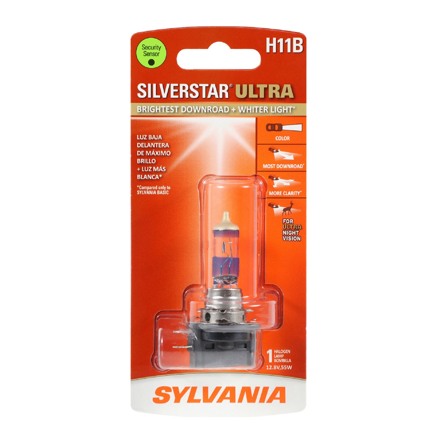 SYLVANIA H11B SilverStar ULTRA Halogen Headlight Bulb, 1 Pack