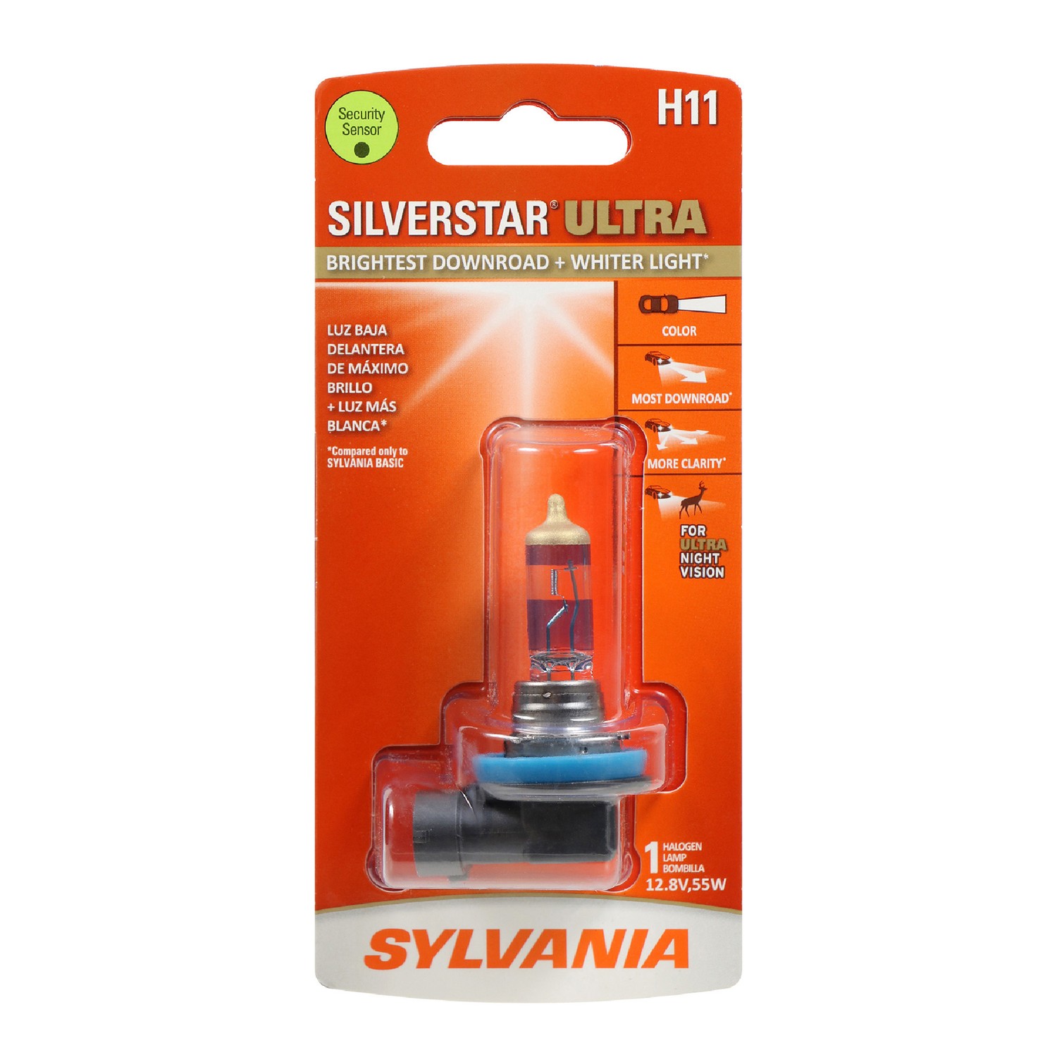 SYLVANIA H11 SilverStar ULTRA Halogen Headlight Bulb, 1 Pack