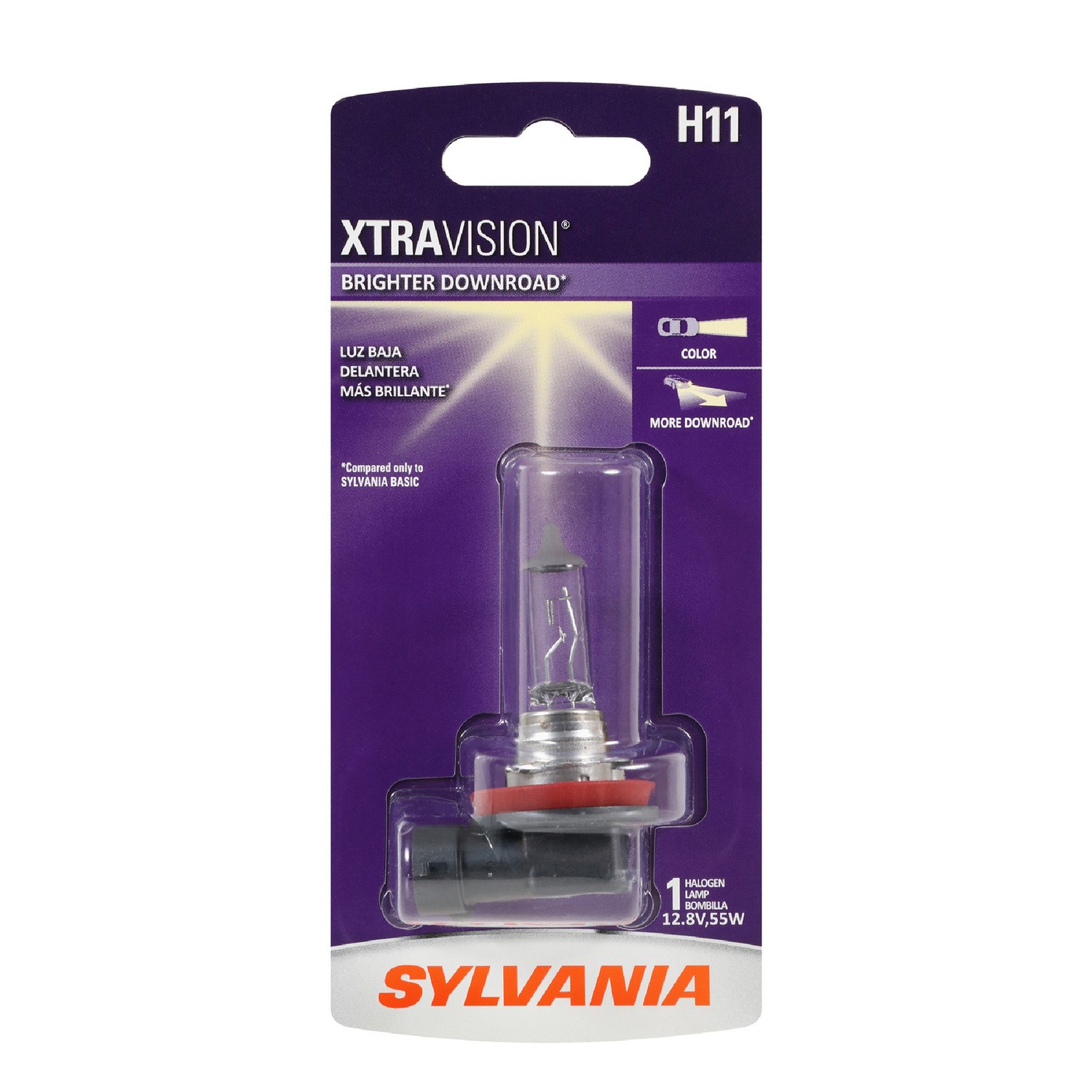 SYLVANIA H11 XtraVision Halogen Headlight Bulb, 1 Pack