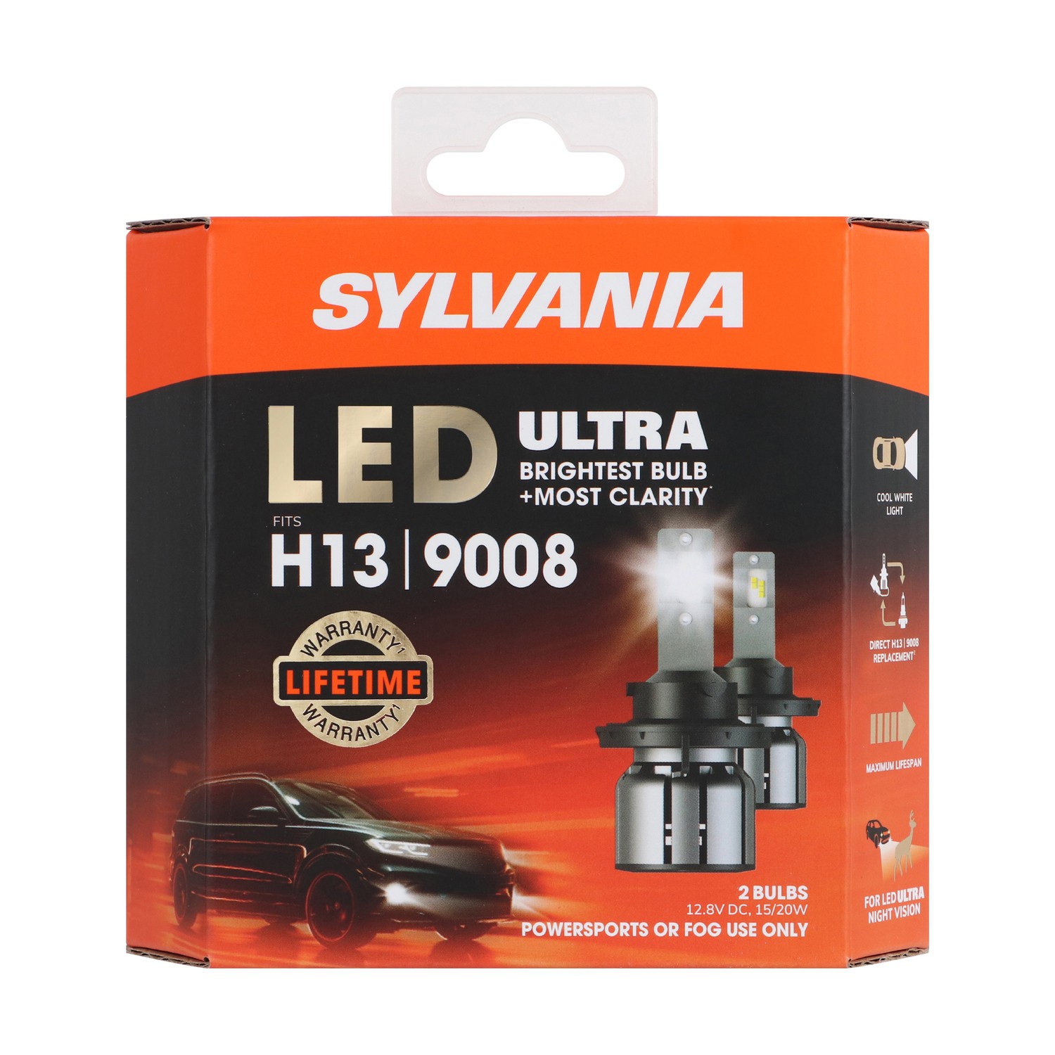 SYLVANIA H13 LED Ultra Powersports & Fog Bulb, 2 Pack