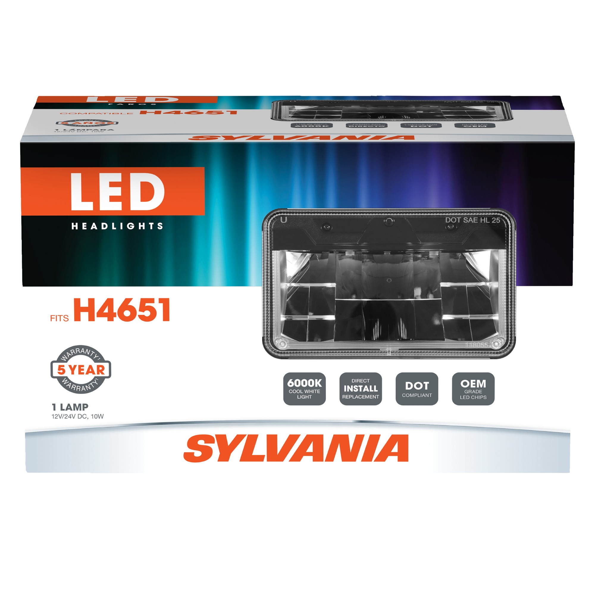 SYLVANIA H4651 LED Sealed Beam Headlight, 1 Pack