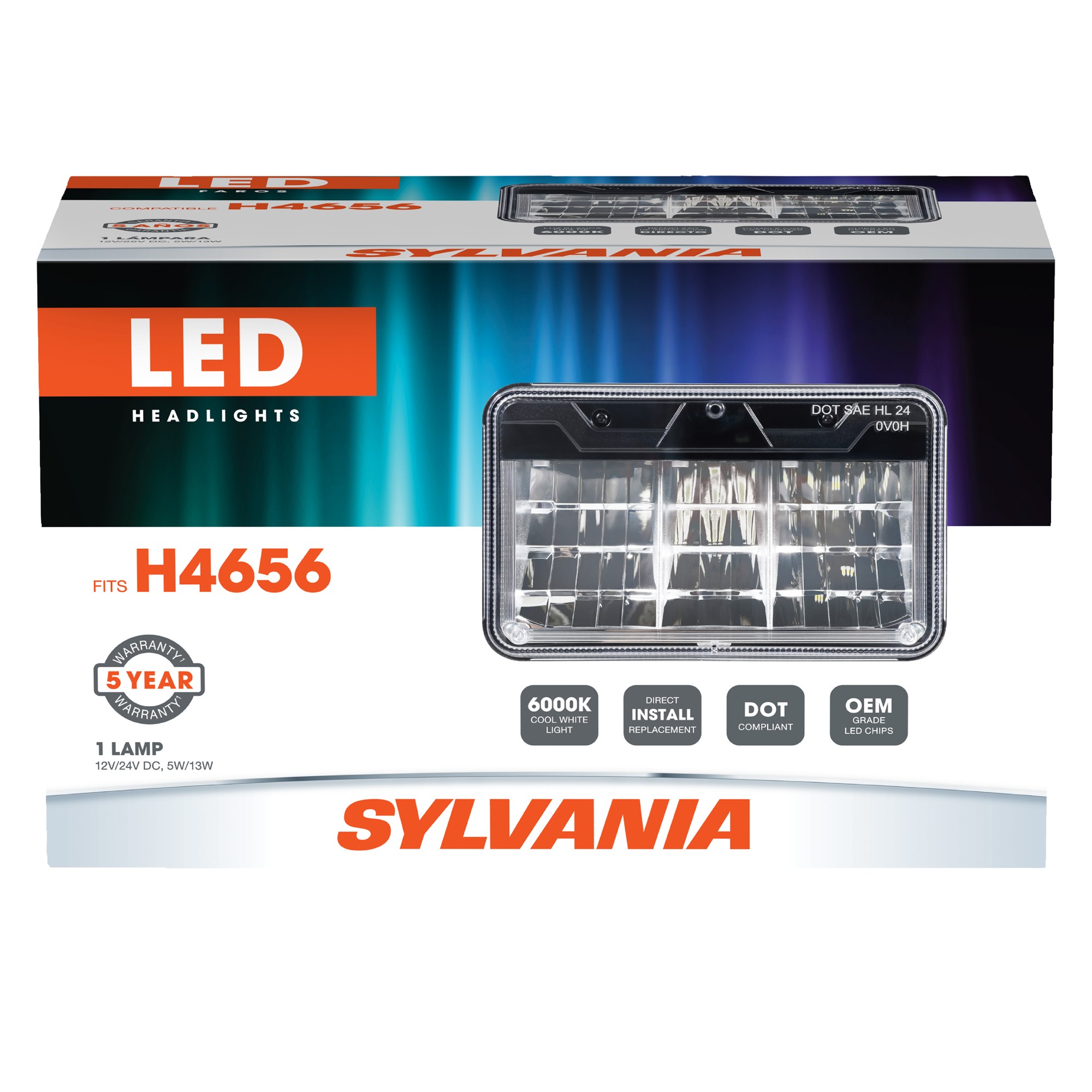 SYLVANIA H4656 LED Sealed Beam Headlight, 1 Pack