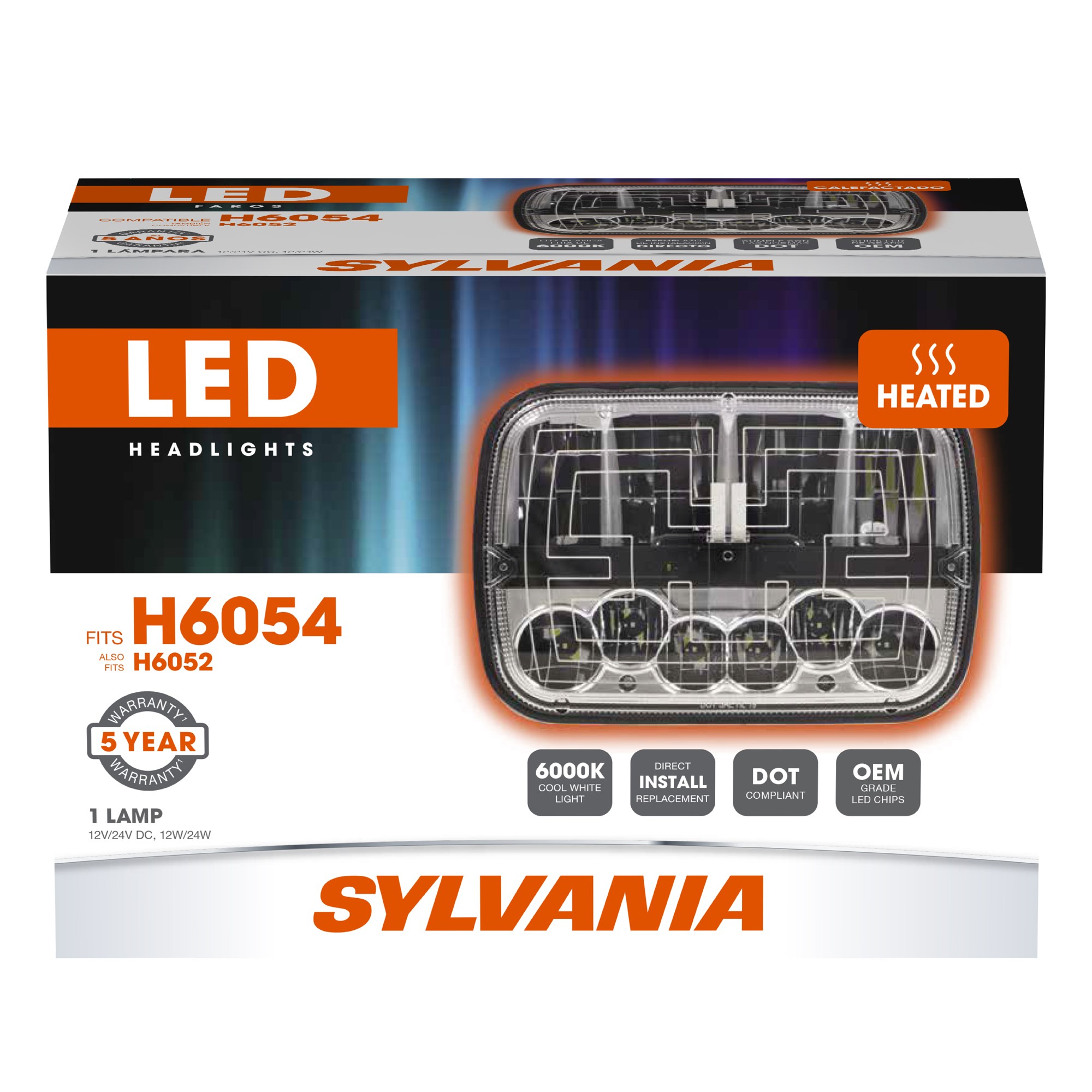 SYLVANIA H6054 LED Heated Sealed Beam Headlight, 1 Pack