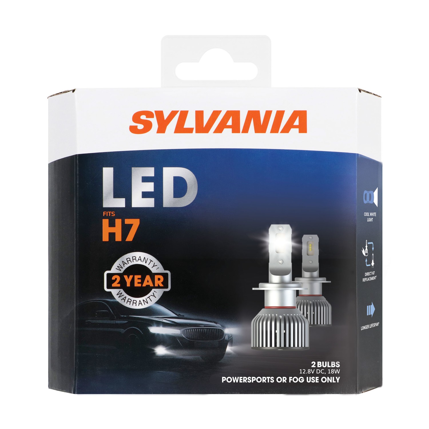 SYLVANIA H7 LED Powersports & Fog Bulb, 2 Pack