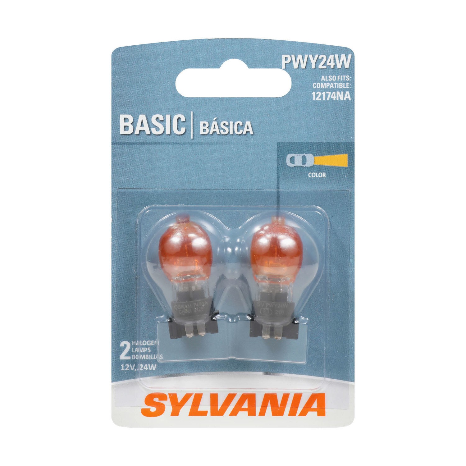 SYLVANIA PWY24W Basic Mini Bulb, 2 Pack