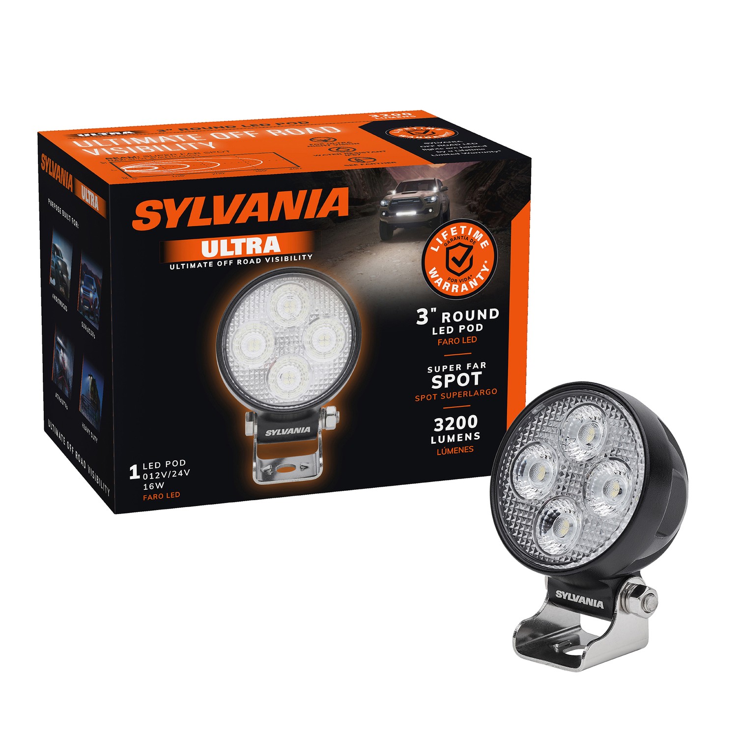 SYLVANIA Ultra 3 Inch LED Pod Round - Spot
