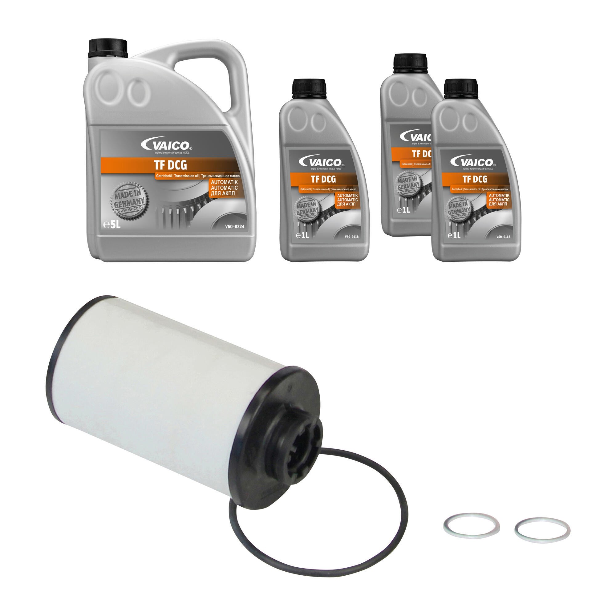 Filter W/ O-Ring, Oil Drain Plug Gaskets and Transmission Oil (DCG 8 ltr)