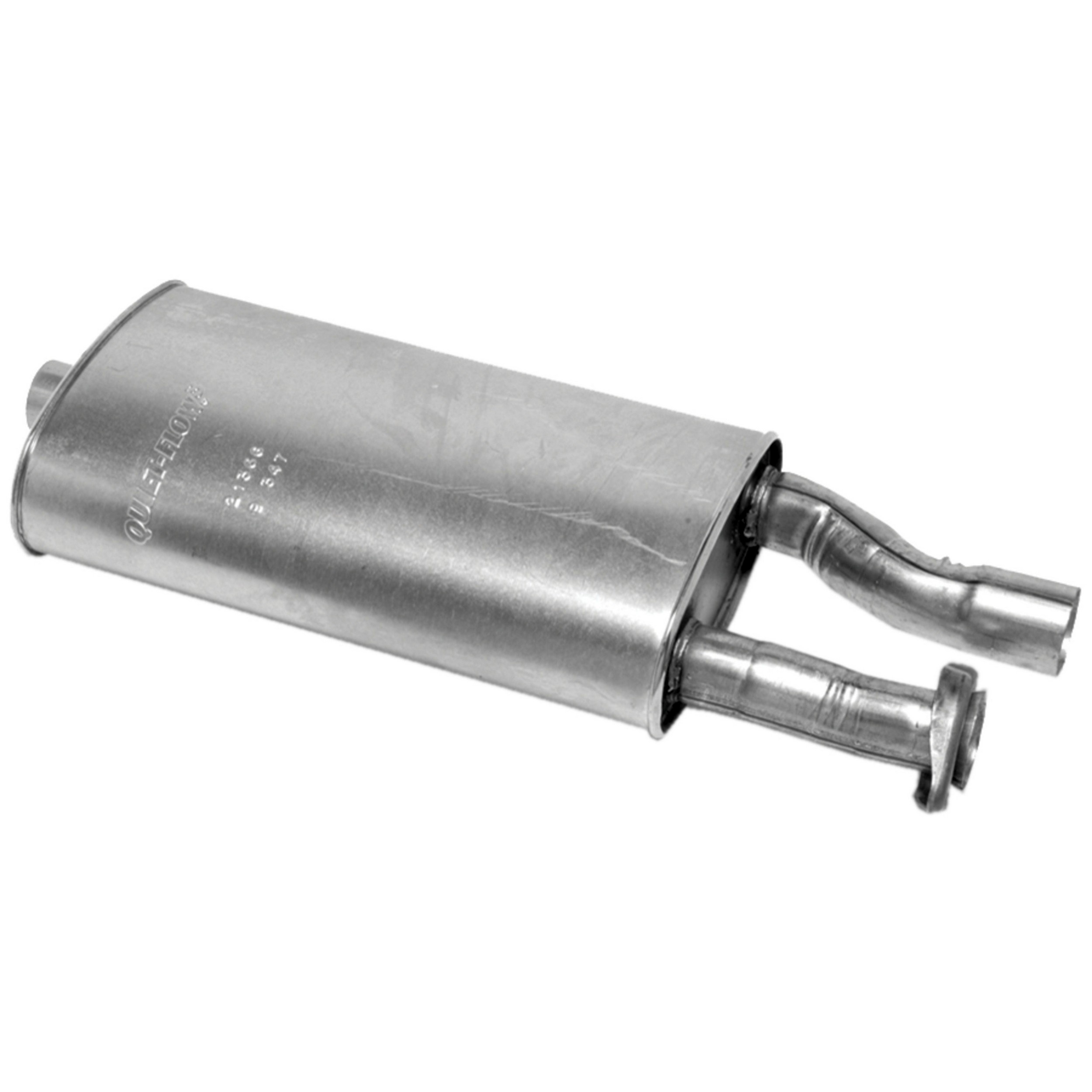 Quiet-Flow SS Direct Fit Exhaust Muffler 2.5" Inlet (ID) 2.5" Outlet (OD)