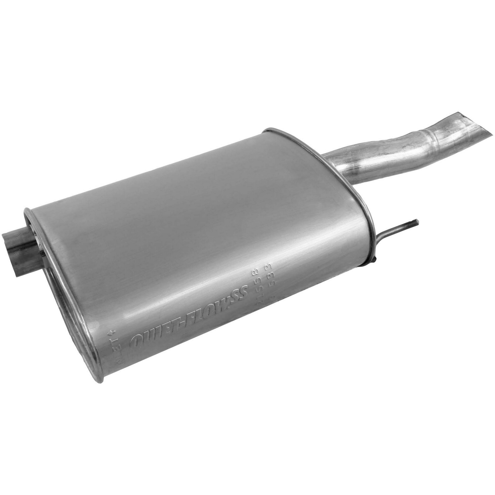 Quiet-Flow SS Direct Fit Exhaust Muffler 2.25" Inlet (ID) 2.25" Outlet (OD)
