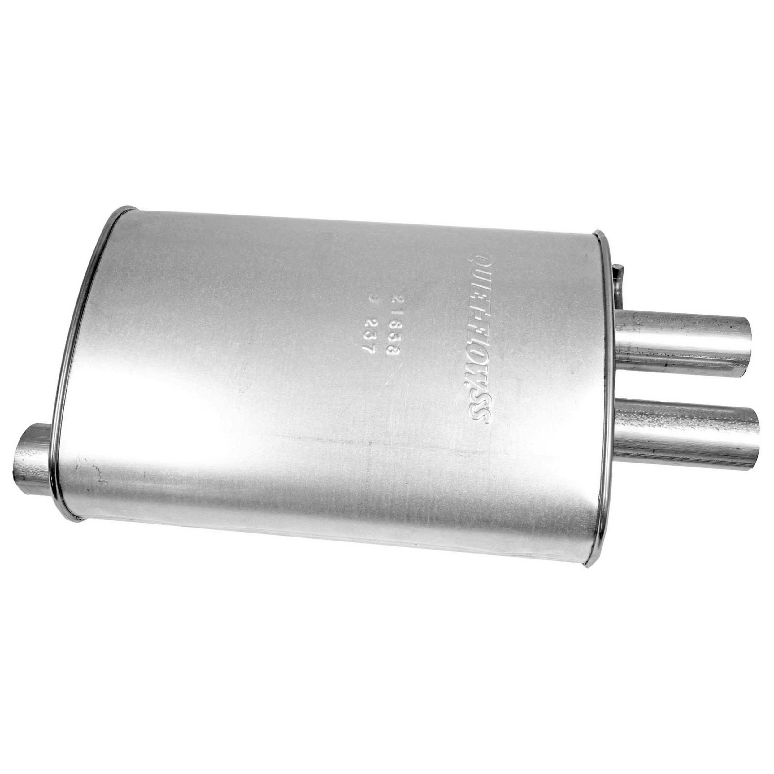 Quiet-Flow SS Direct Fit Exhaust Muffler 2.25" Inlet (ID) 2" Outlet (OD)