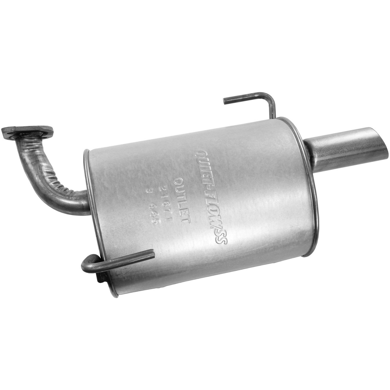 Quiet-Flow SS Direct Fit Exhaust Muffler 2.25" Outlet (OD)