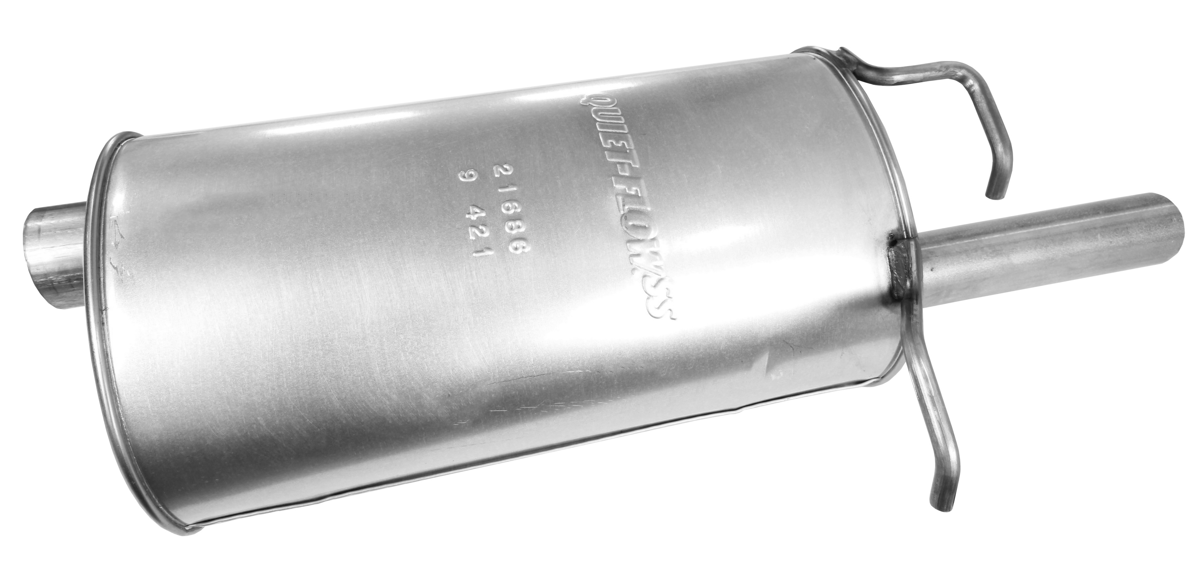 Quiet-Flow SS Direct Fit Exhaust Muffler 2.25" Inlet (ID) 2" Outlet (OD)