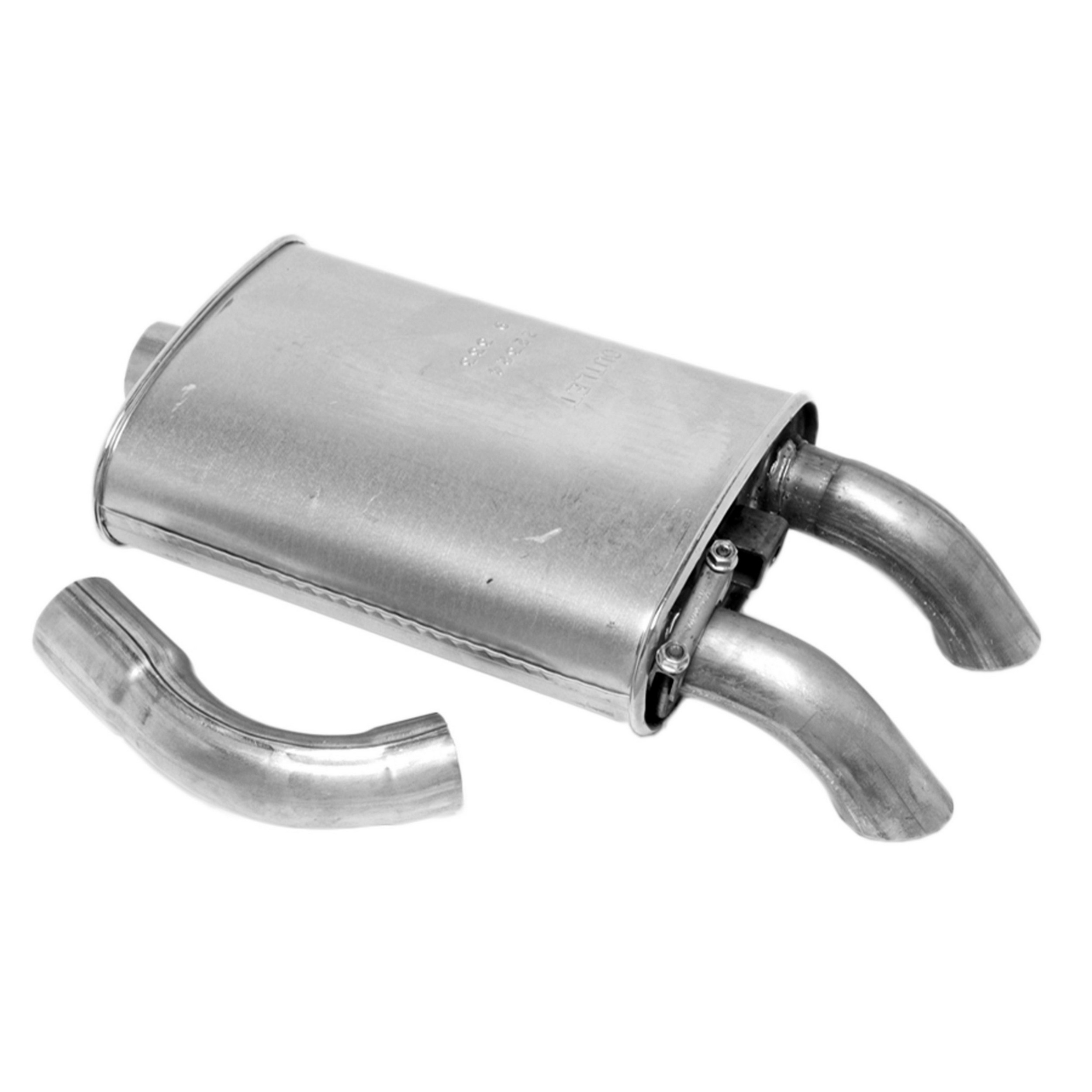 Quiet-Flow SS Direct Fit Exhaust Muffler 2.25" Inlet (ID) 2.25" Outlet (OD)