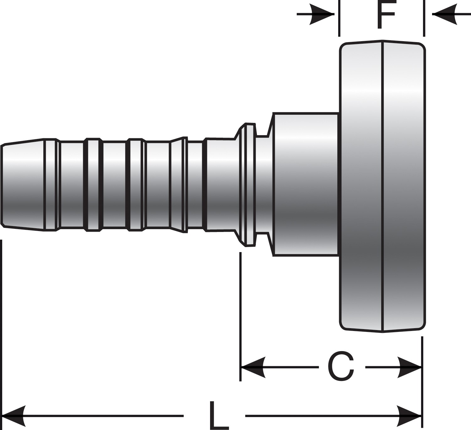 Female French GAZ (Poclain) 24 High Pressure Flange (GlobalSpiral)