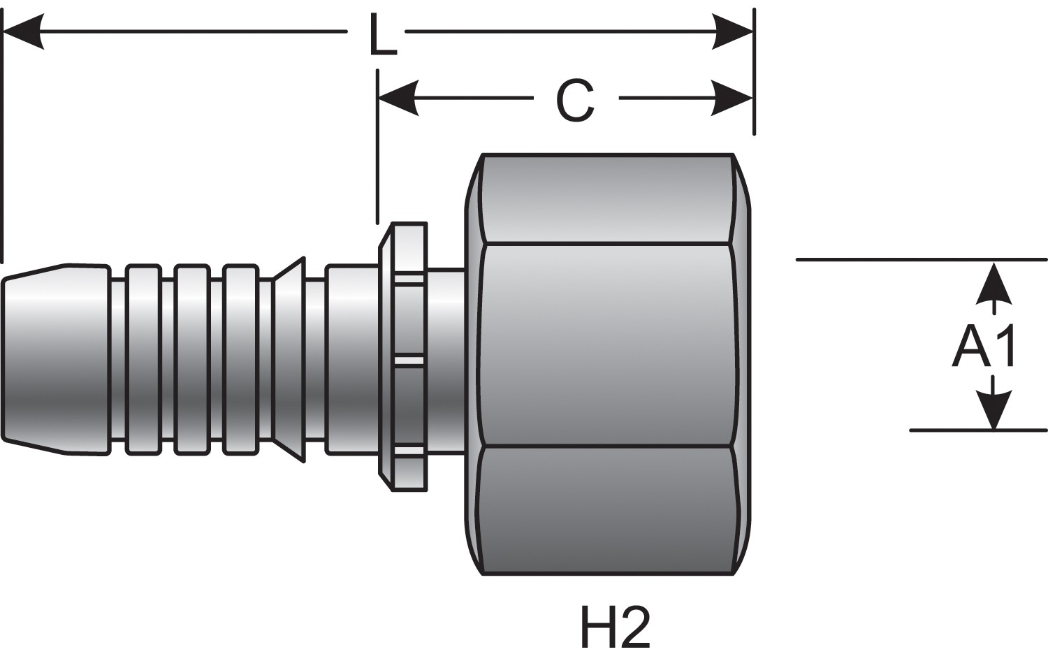 Female DIN 24 Cone Swivel - Light Series with O-Ring (GlobalSpiral)