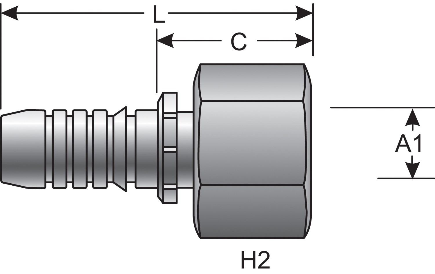 Female DIN 24 Cone Swivel - Light Series with O-Ring (GlobalSpiral)