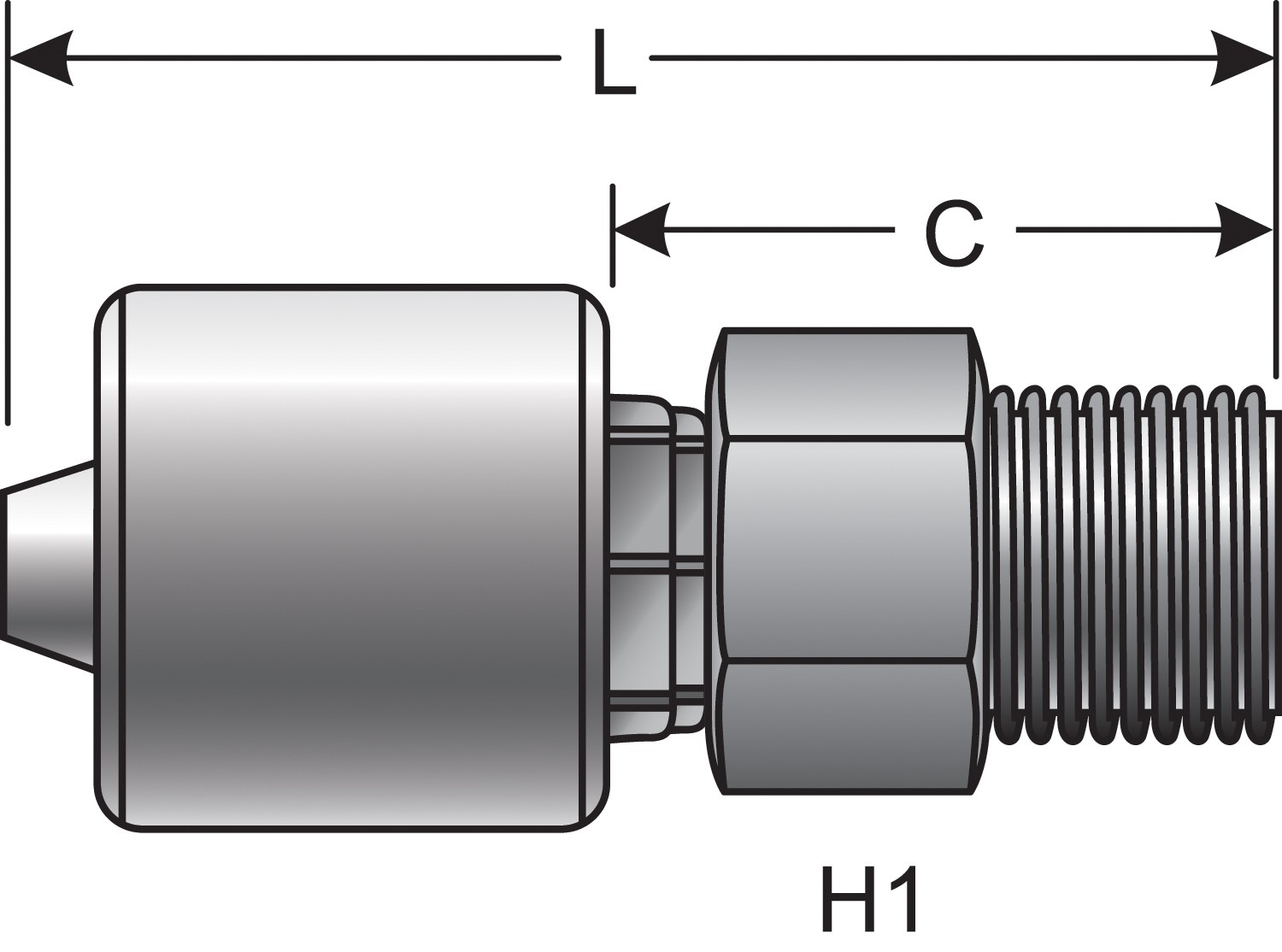 1 1/4" Special One-Piece Coupling-Male Pipe (NPTF-30 Cone Seat) (GlobalSpiral)