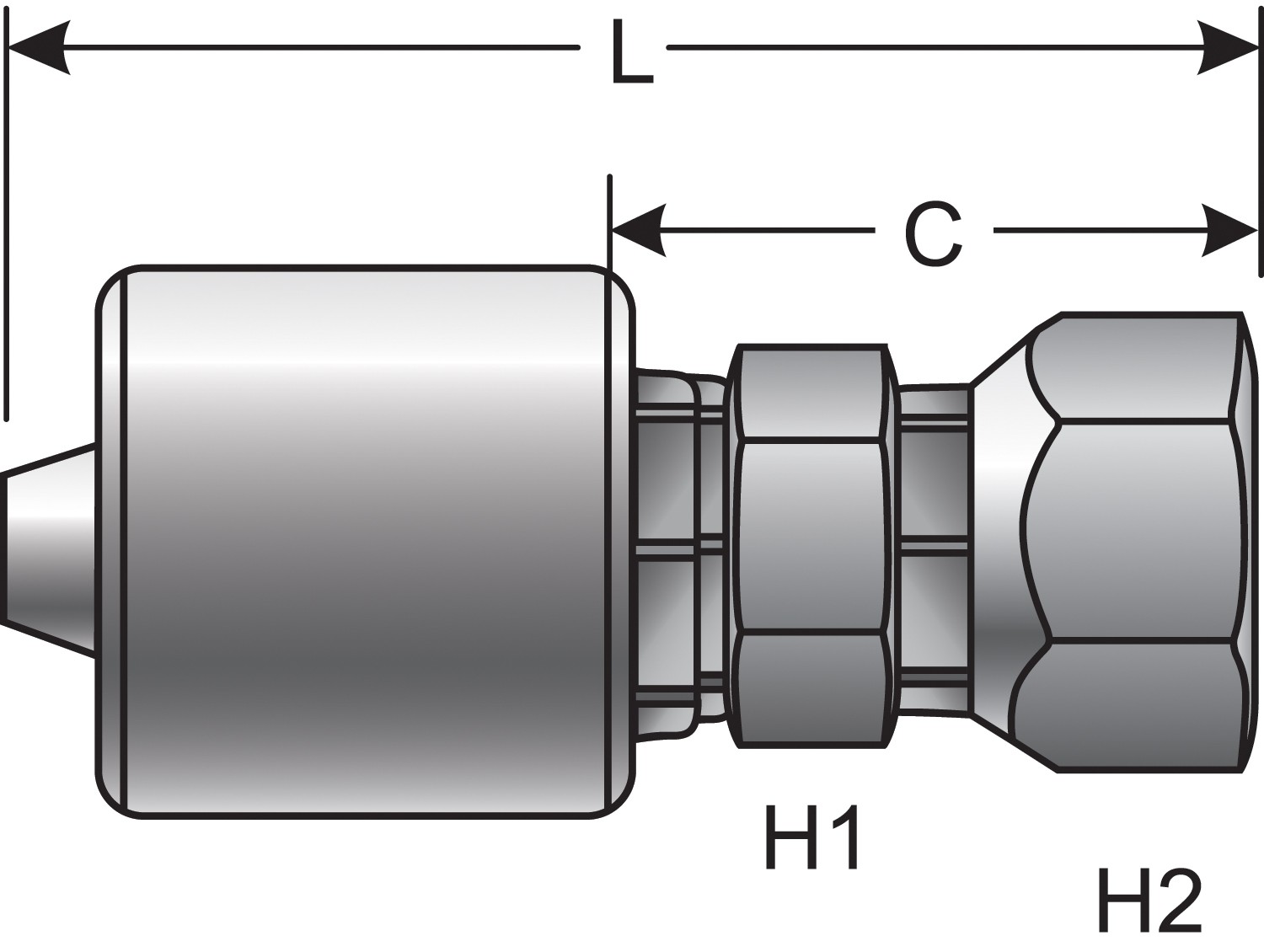 1 1/4" Special One-Piece Coupling - Female JIC 37 Flare Swivel (GlobalSpiral)