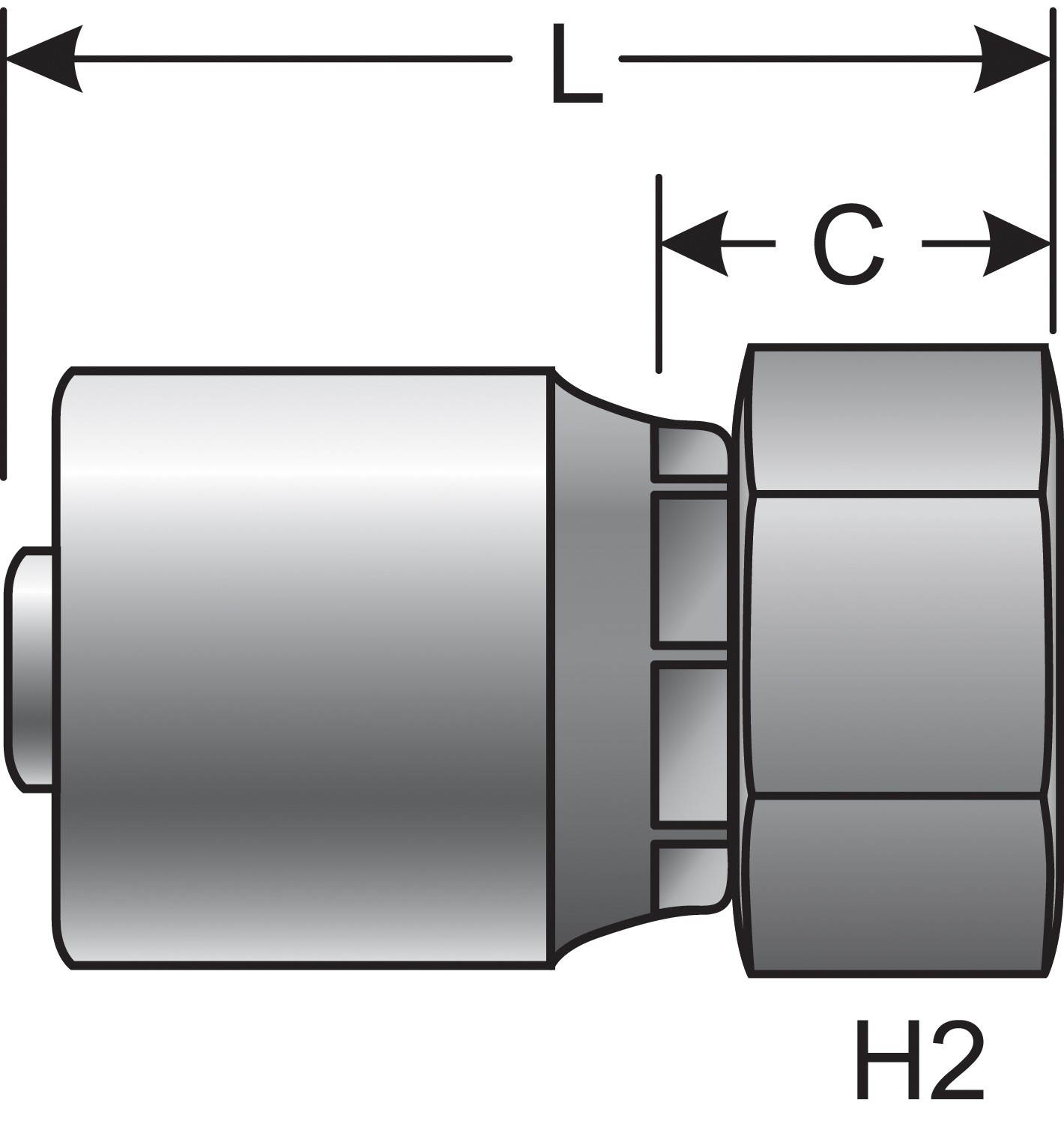 1 1/4" Spl 1-Pc Coupling-Fml DIN 24 Cone Swvl-Hvy Series-O-Ring (GlobalSpiral)