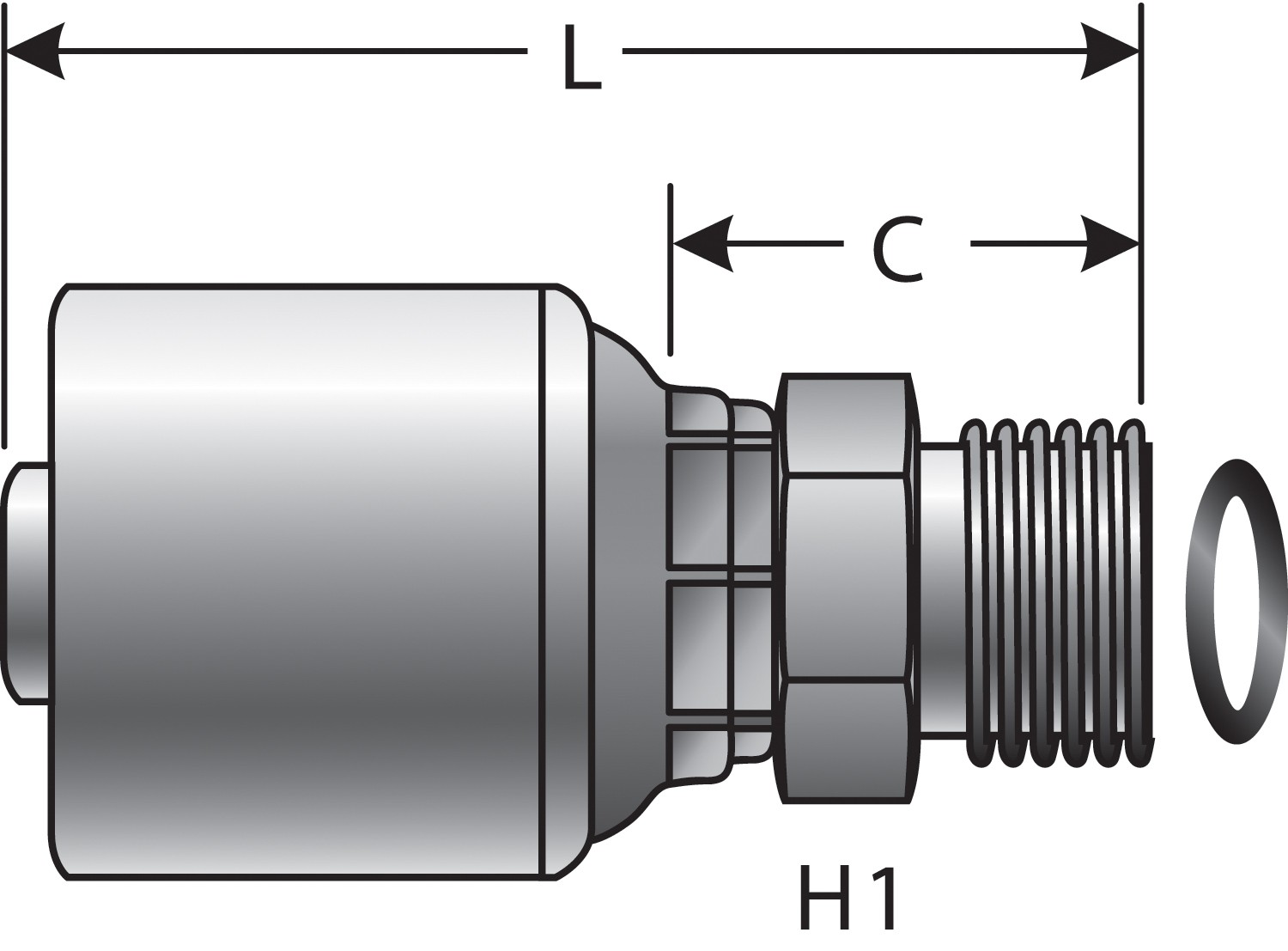 Male Flat-Face O-Ring (MegaCrimp)