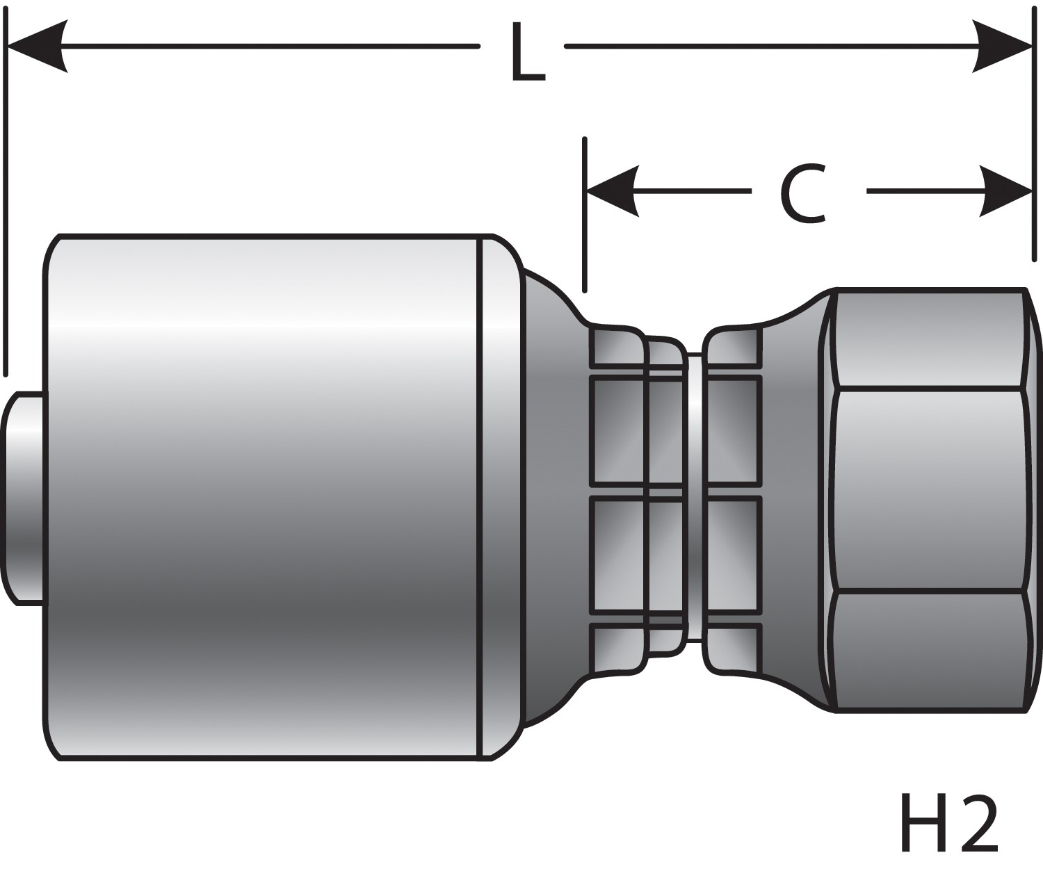 Female British Standard Parallel Pipe O-Ring Swivel (MegaCrimp)