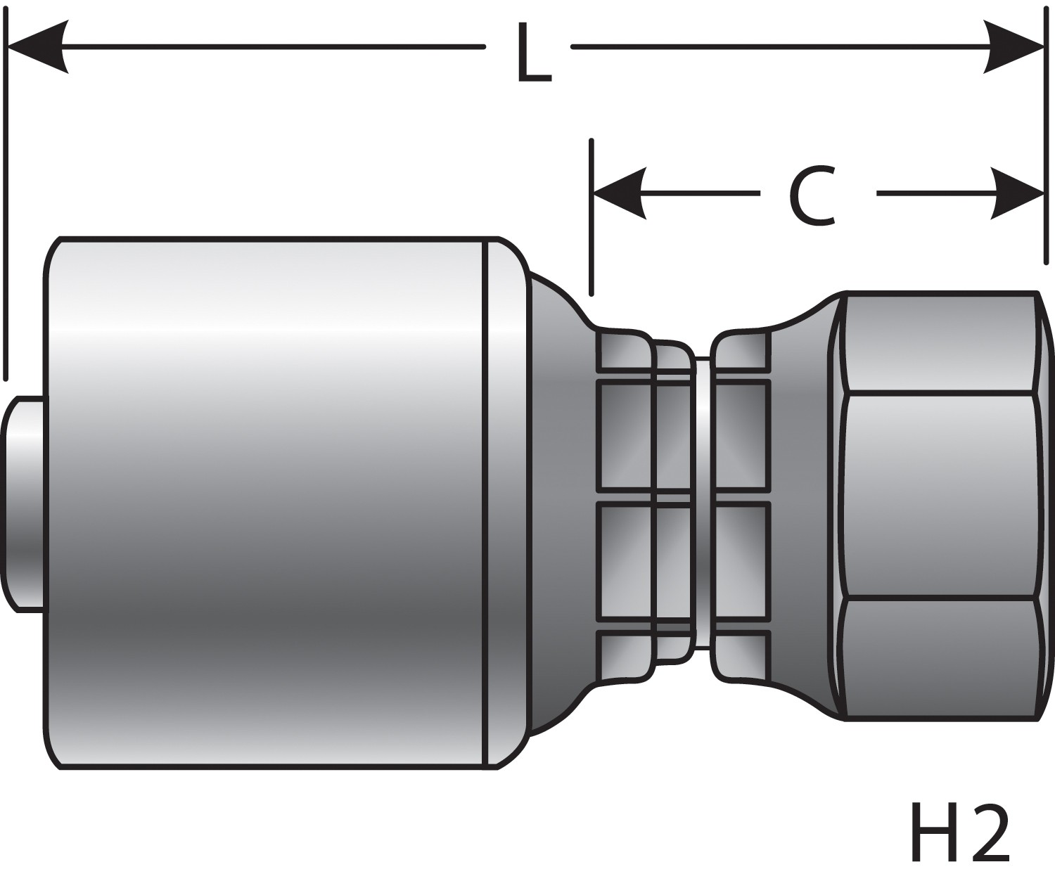 Female British Standard Parallel Pipe O-Ring Swivel (MegaCrimp)