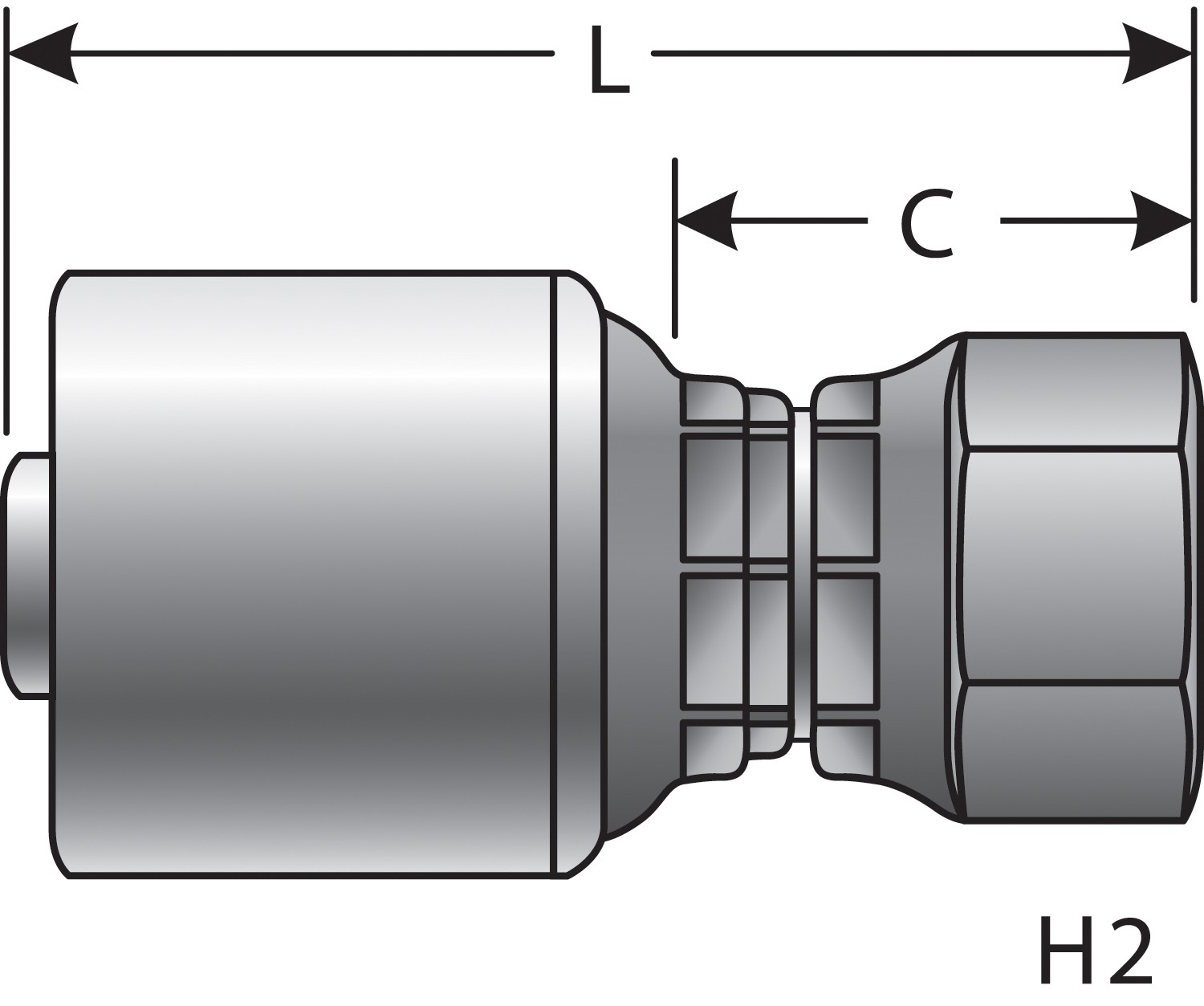 Female British Standard Parallel Pipe O-Ring Swivel (MegaCrimp)