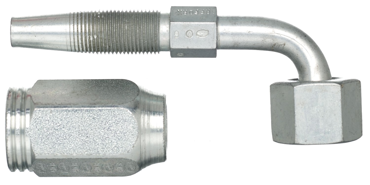 Female Flat-Face O-Ring Swivel - 90 Bent Tube (Type T for G2 Hose - 2 Wire)