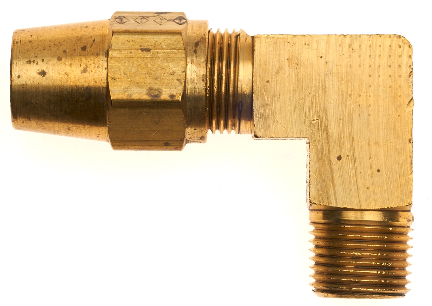 Air Brake to Male Pipe - 90 - Long (Copper Tubing Compression)