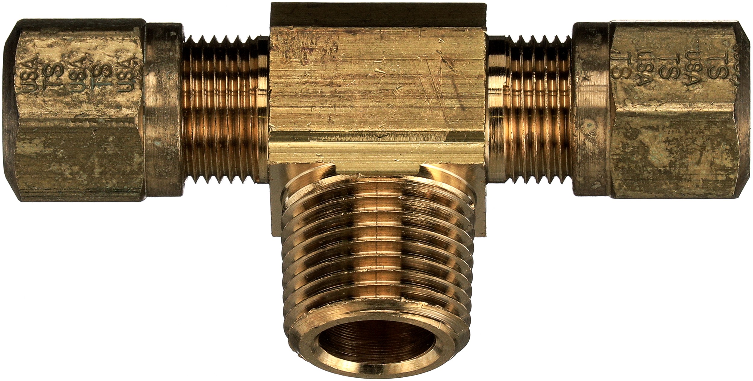 Air Brake Branch Tee to Male Pipe (Nylon Tubing Compression)