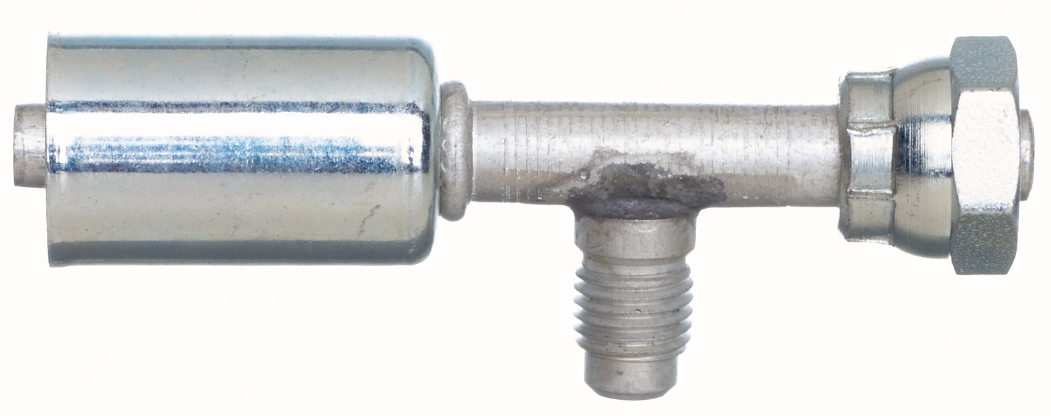 Female SAE Tube O-Ring Nut Swivel w/ R12 Service Port - Aluminum (PolarSeal ACA)