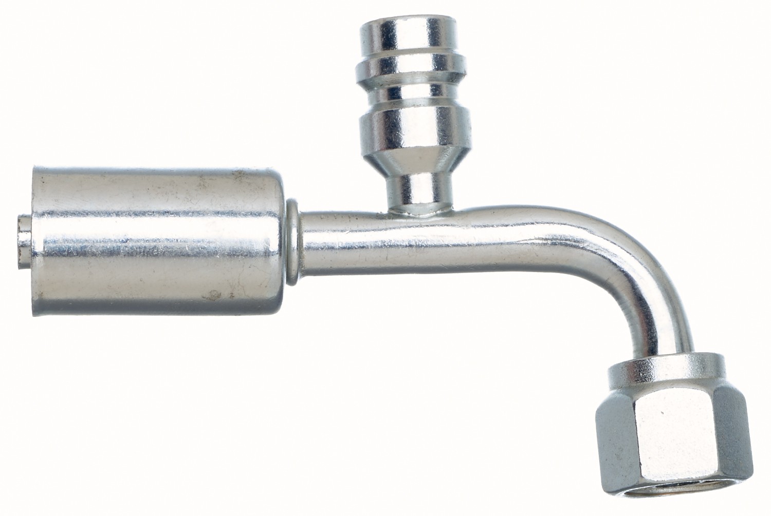 Female SAE Tube O-Ring Nut Swivel-R134a Svc Port-90 Bent Tube-Alum PolarSeal ACA