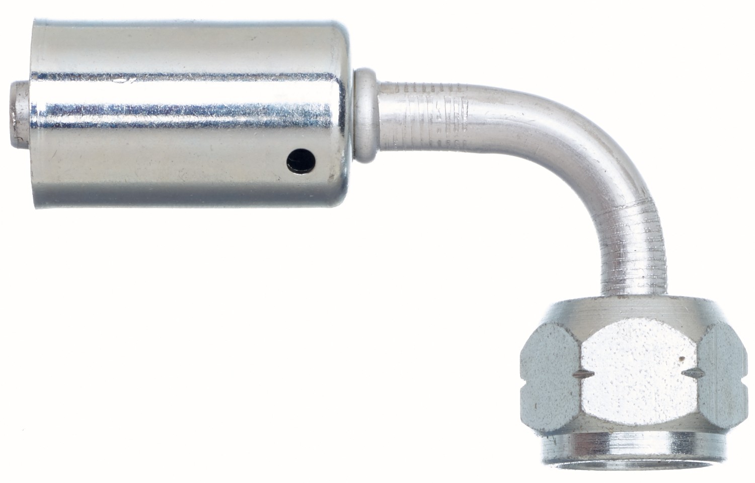 Female SAE Tube O-Ring Metric Nut Swivel-90 Bent Tube-Aluminum (PolarSeal ACA)